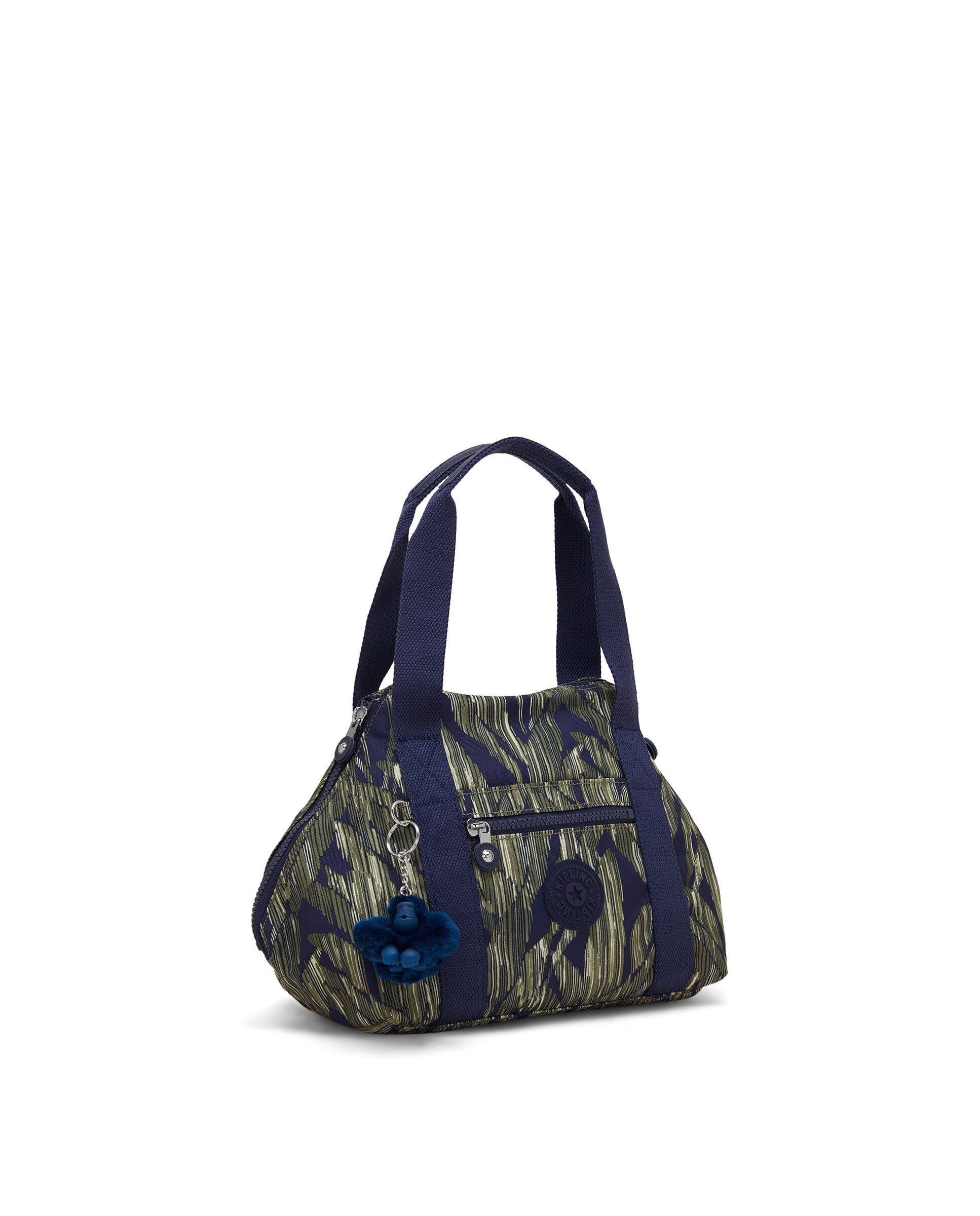 Shopper pequeño con cremallera y asa bandolera extraíble - Kipling - Verde / Azul marino Verde / Azul marino-5