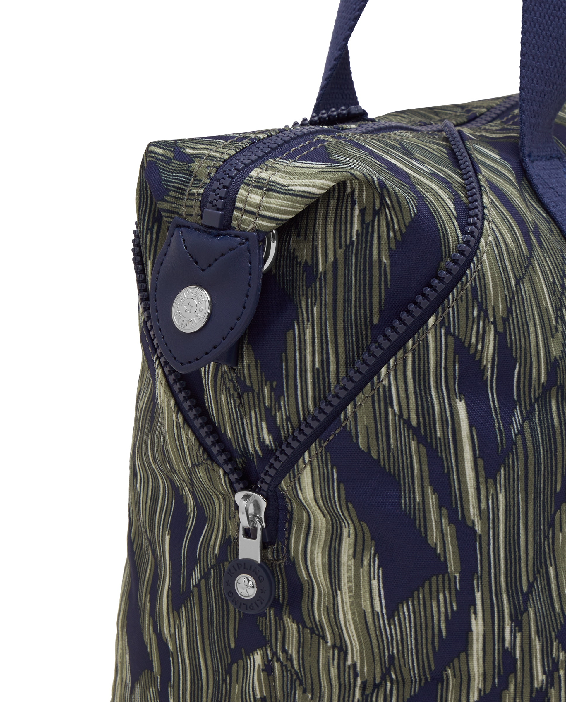 Shopper mediano con cremallera y correa extraíble - Kipling - Verde / Azul marino Verde / Azul marino-5
