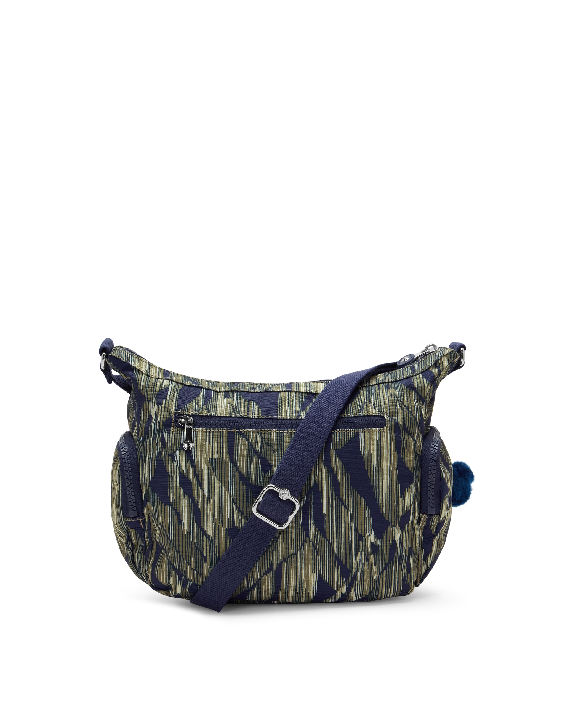 Bandolera mediana de mujer con bolsillos externos y asa regulable - Kipling - Verde / Azul marino Verde / Azul marino-3