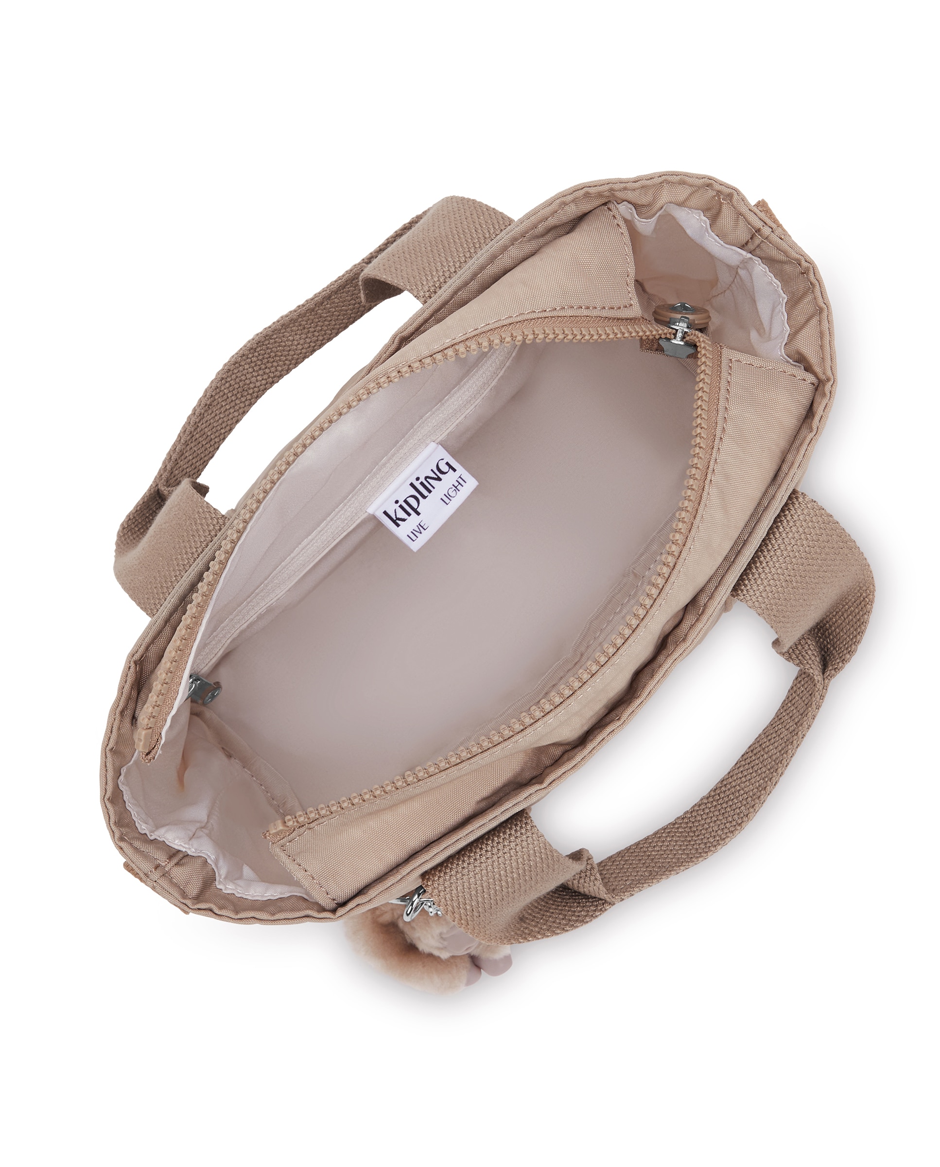 Bolso de mano pequeño con cremallera y correa extraíble - Kipling - Beige Beige-2