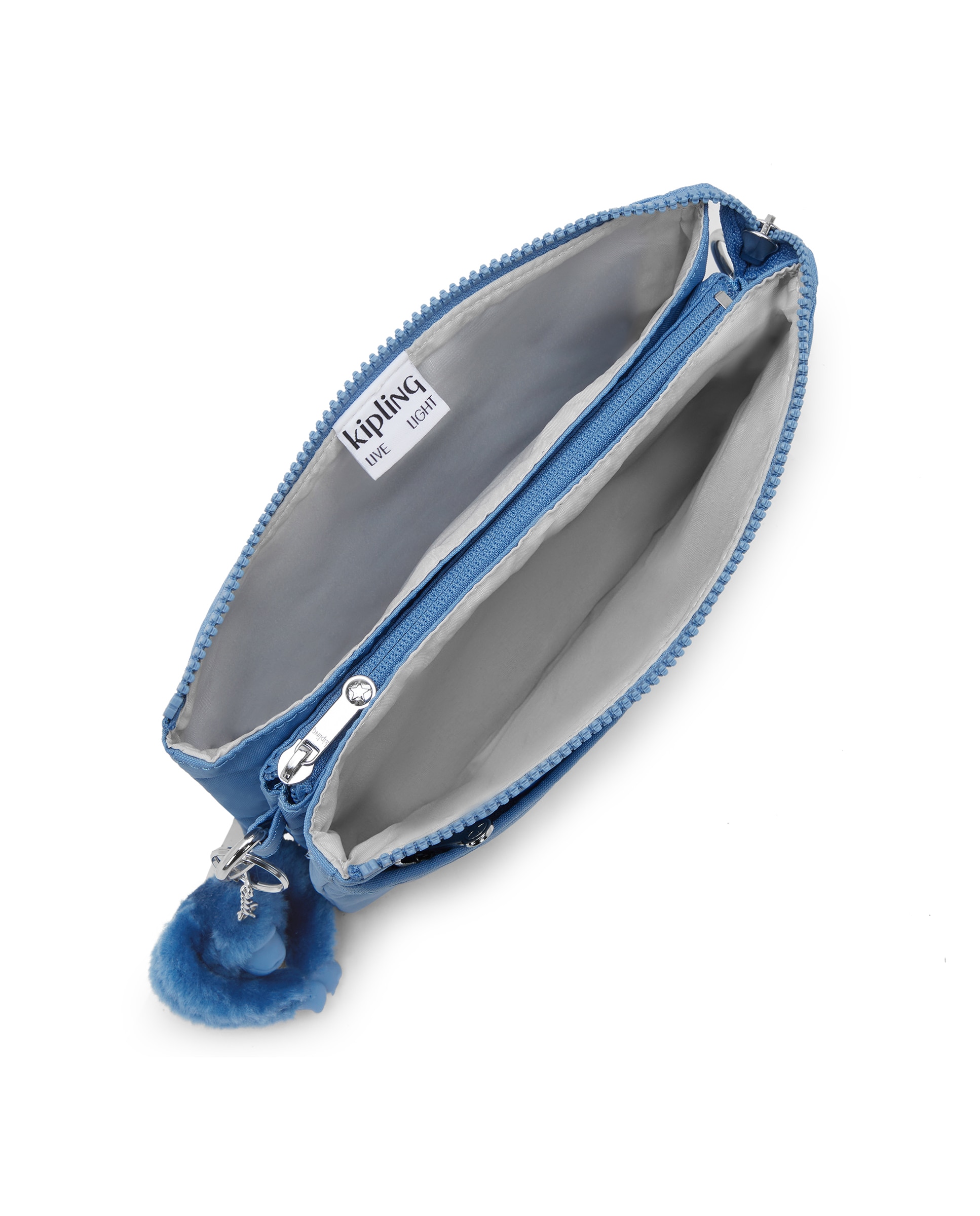 Bandolera pequeña de mujer con cremallera y asa regulable - Kipling - Azul celeste Azul celeste-2