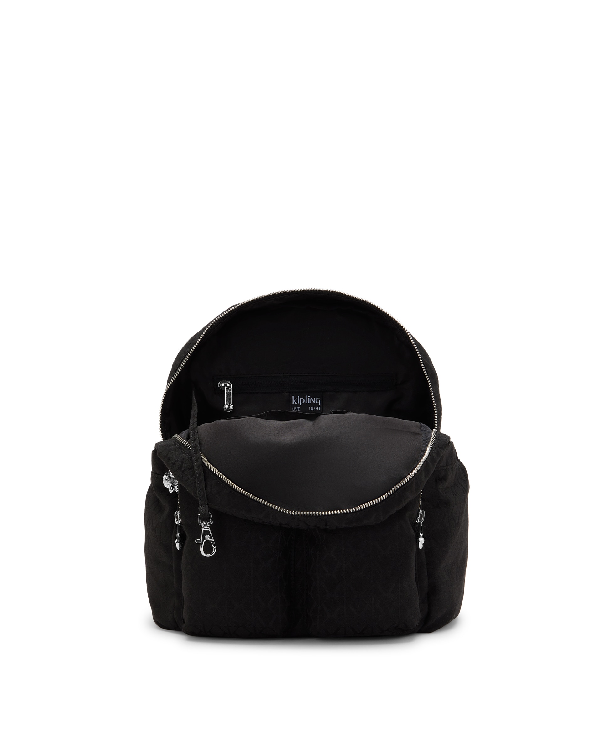 Mochila pequeña de mujer con bolsillos externos - Kipling - Negro Negro-2