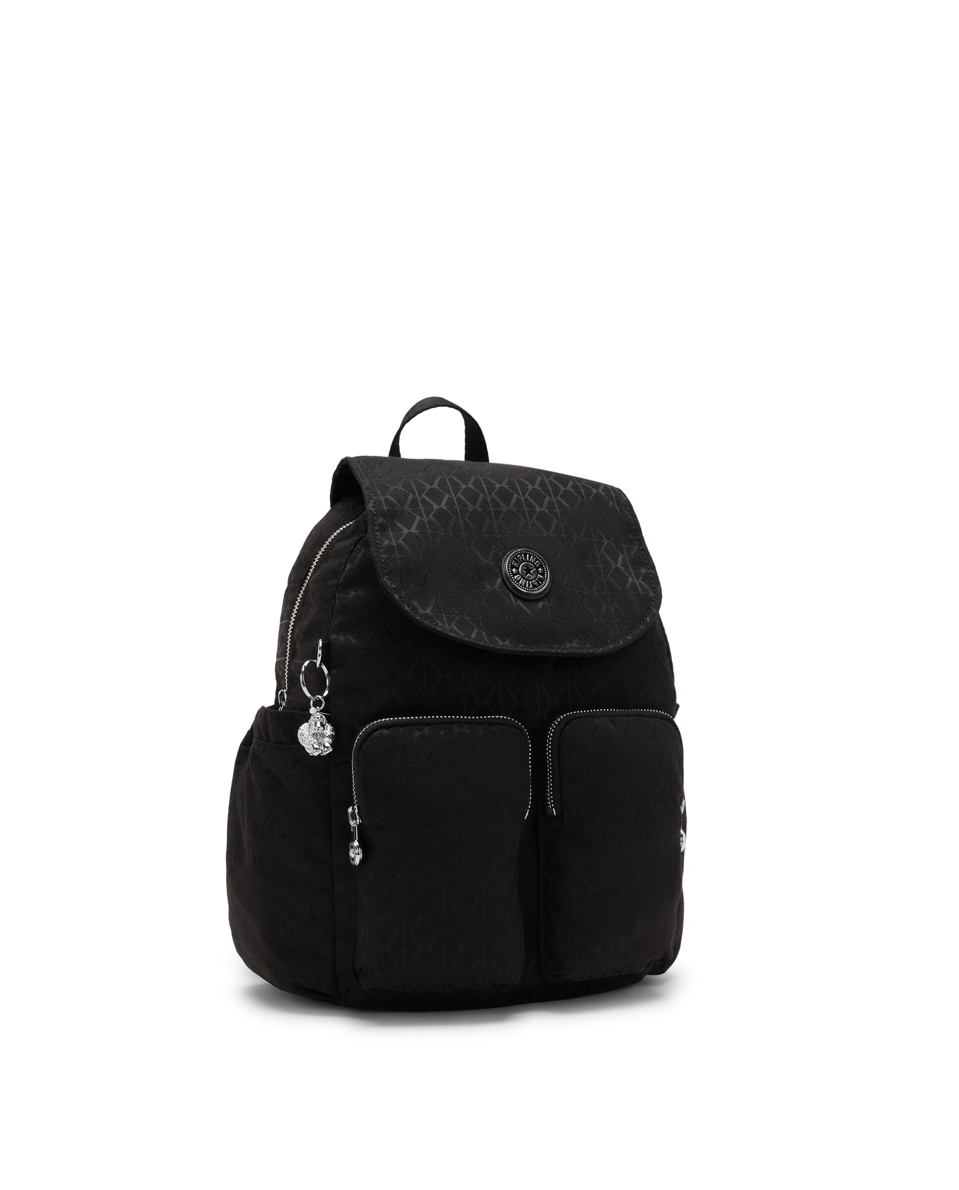 Mochila pequeña de mujer con bolsillos externos - Kipling - Negro Negro-4
