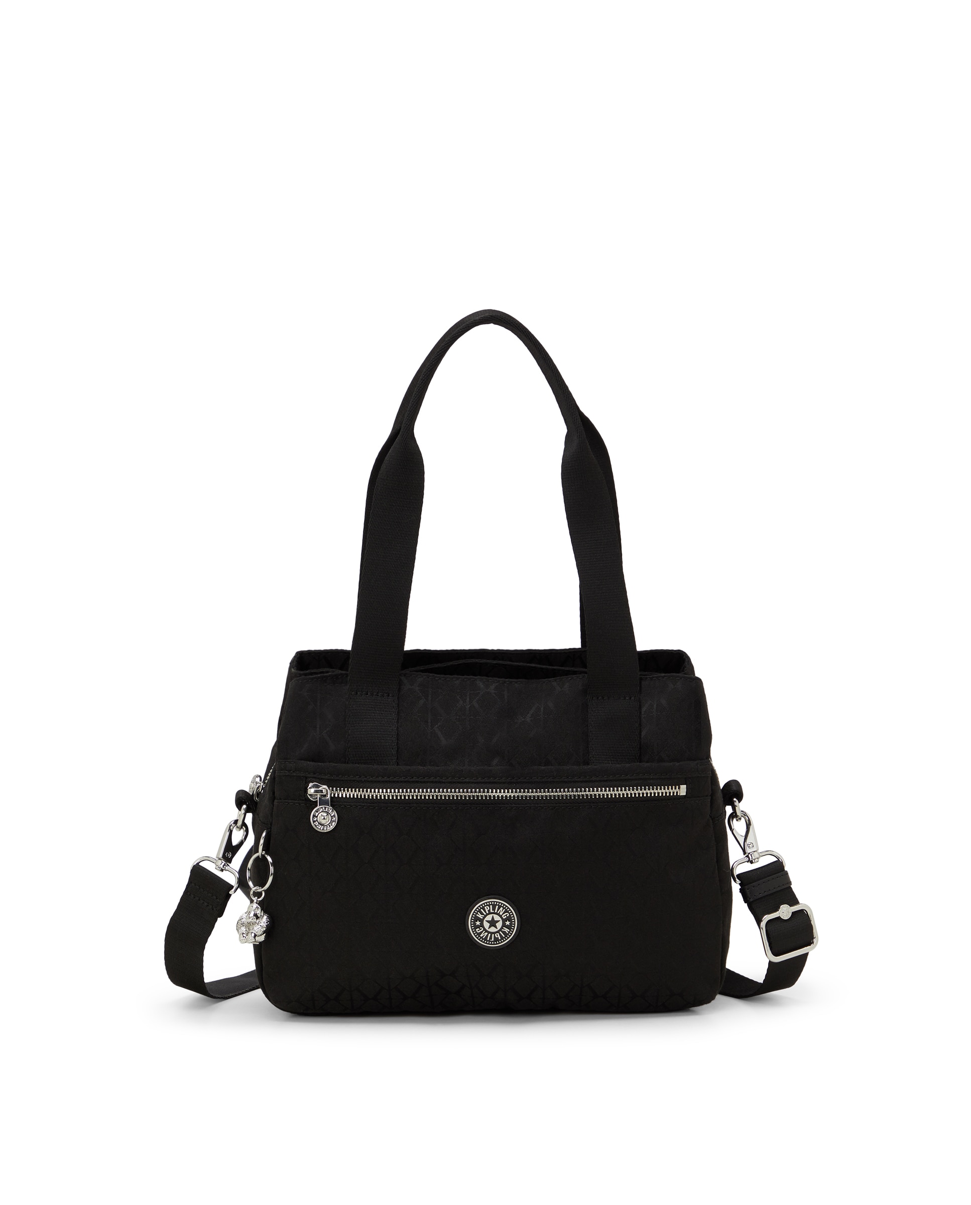 Bolso de hombro con múltiples compartimento y asa extraíble - Kipling - Negro Negro-1