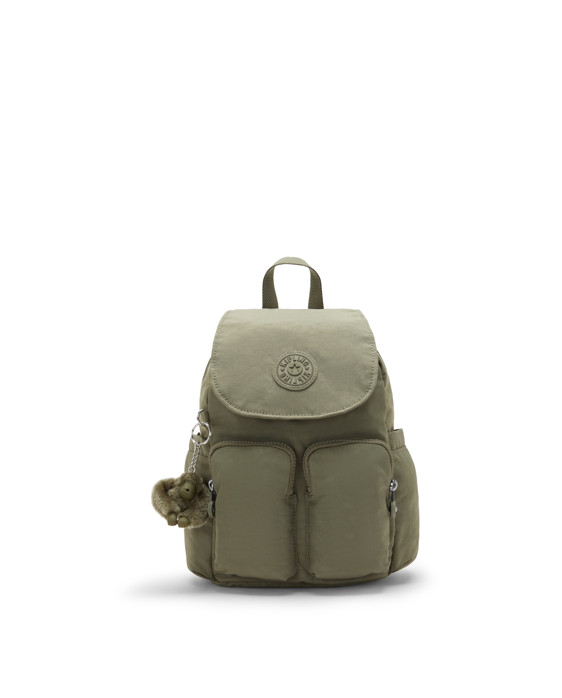 Mochila mini de mujer con bolsillos externos - Kipling - Verde Oliva Verde Oliva-1