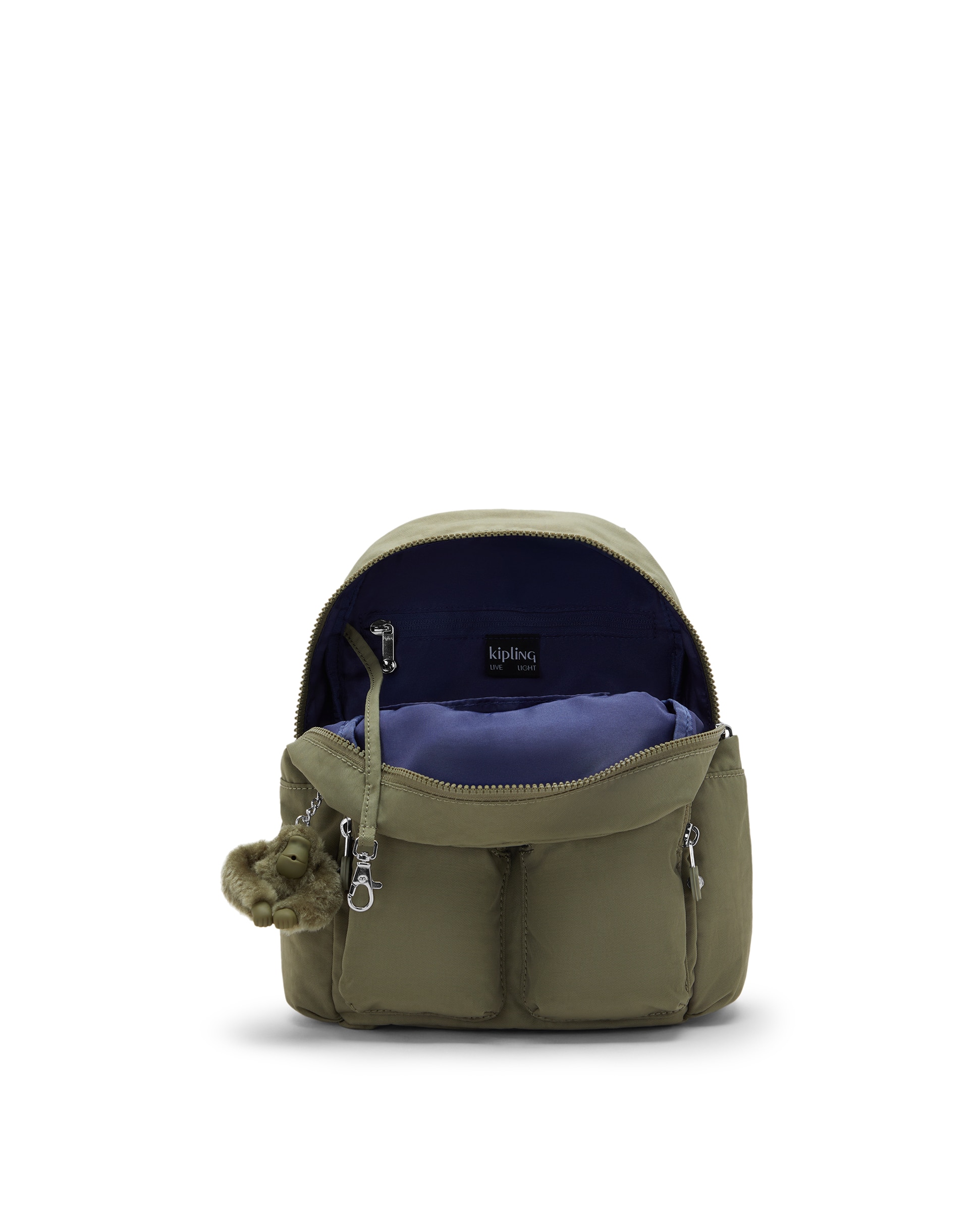 Mochila mini de mujer con bolsillos externos - Kipling - Verde Oliva Verde Oliva-2