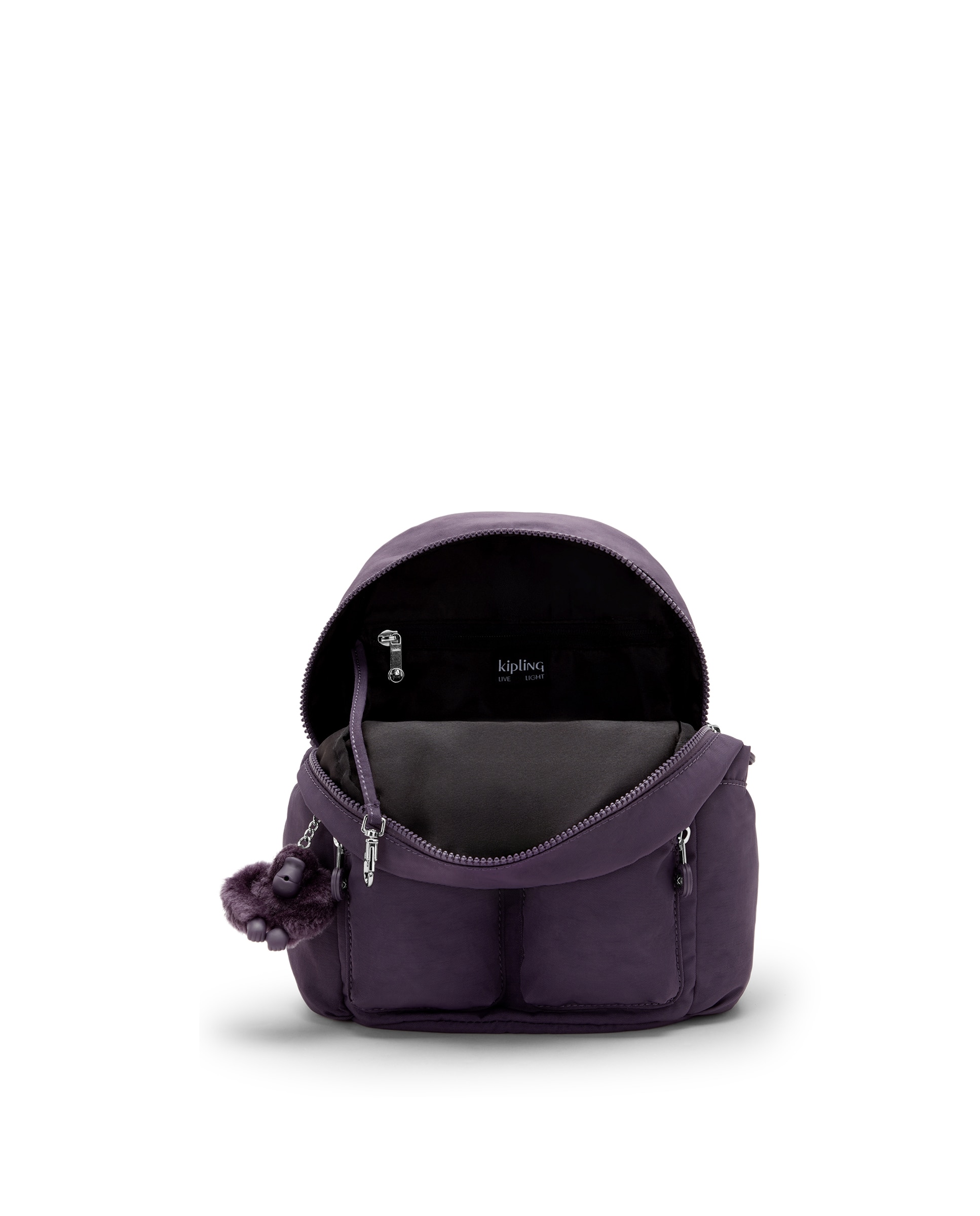 Mochila de mujer city pocket mini con bolsillos externos - Kipling - Berenjena Berenjena-2