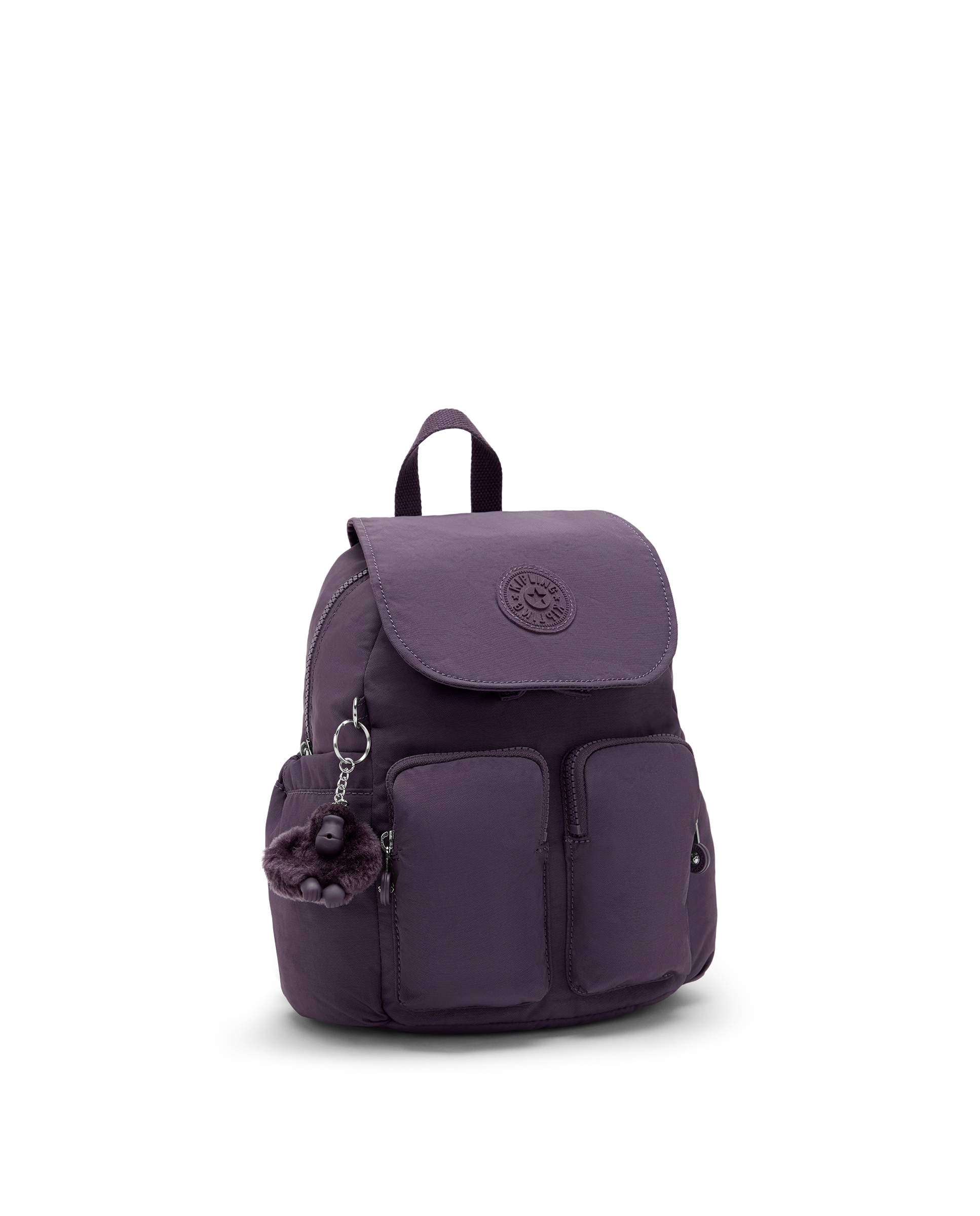 Mochila de mujer city pocket mini con bolsillos externos - Kipling - Berenjena Berenjena-4