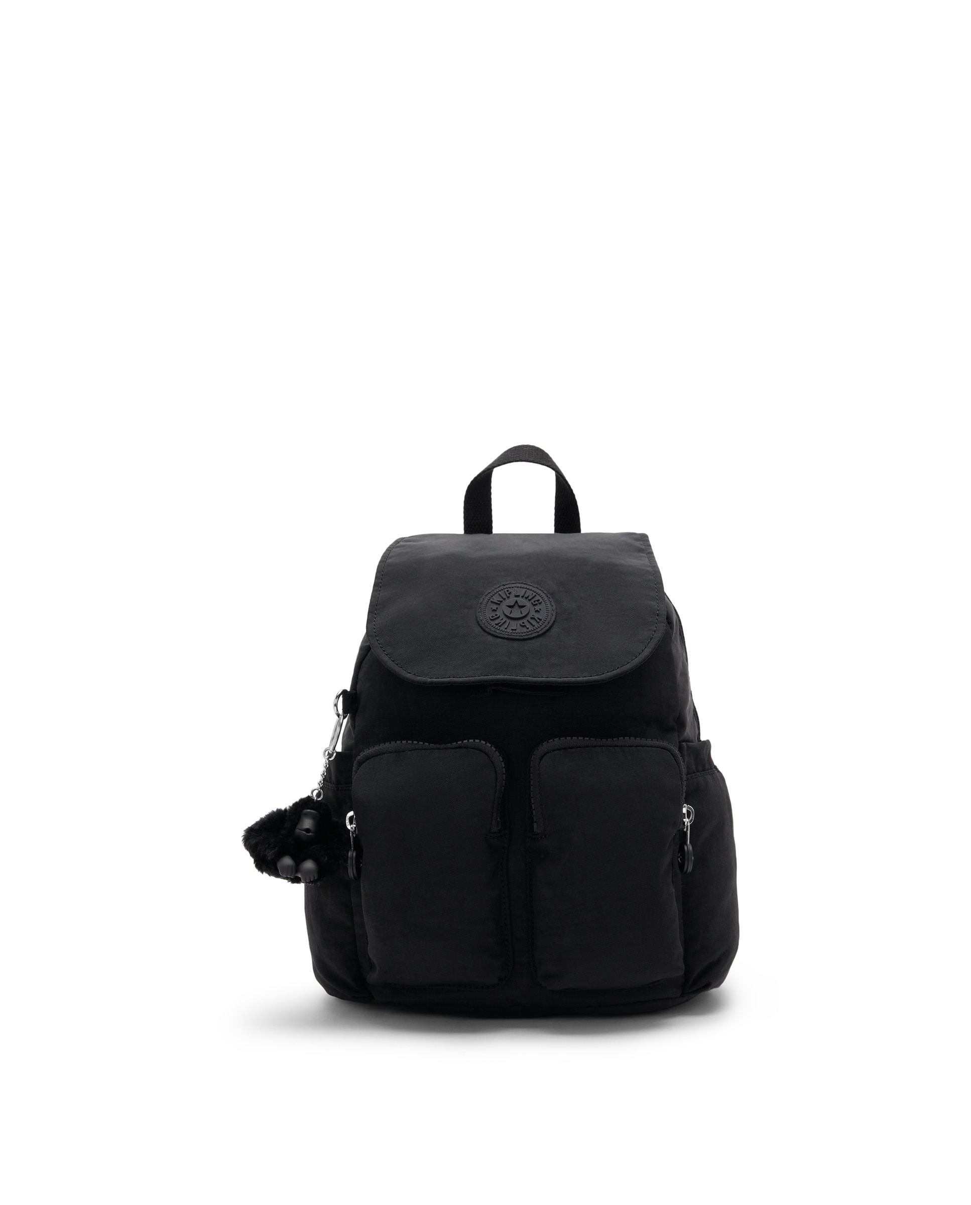 Mochila mini de mujer con bolsillos externos - Kipling - Negro Negro-1