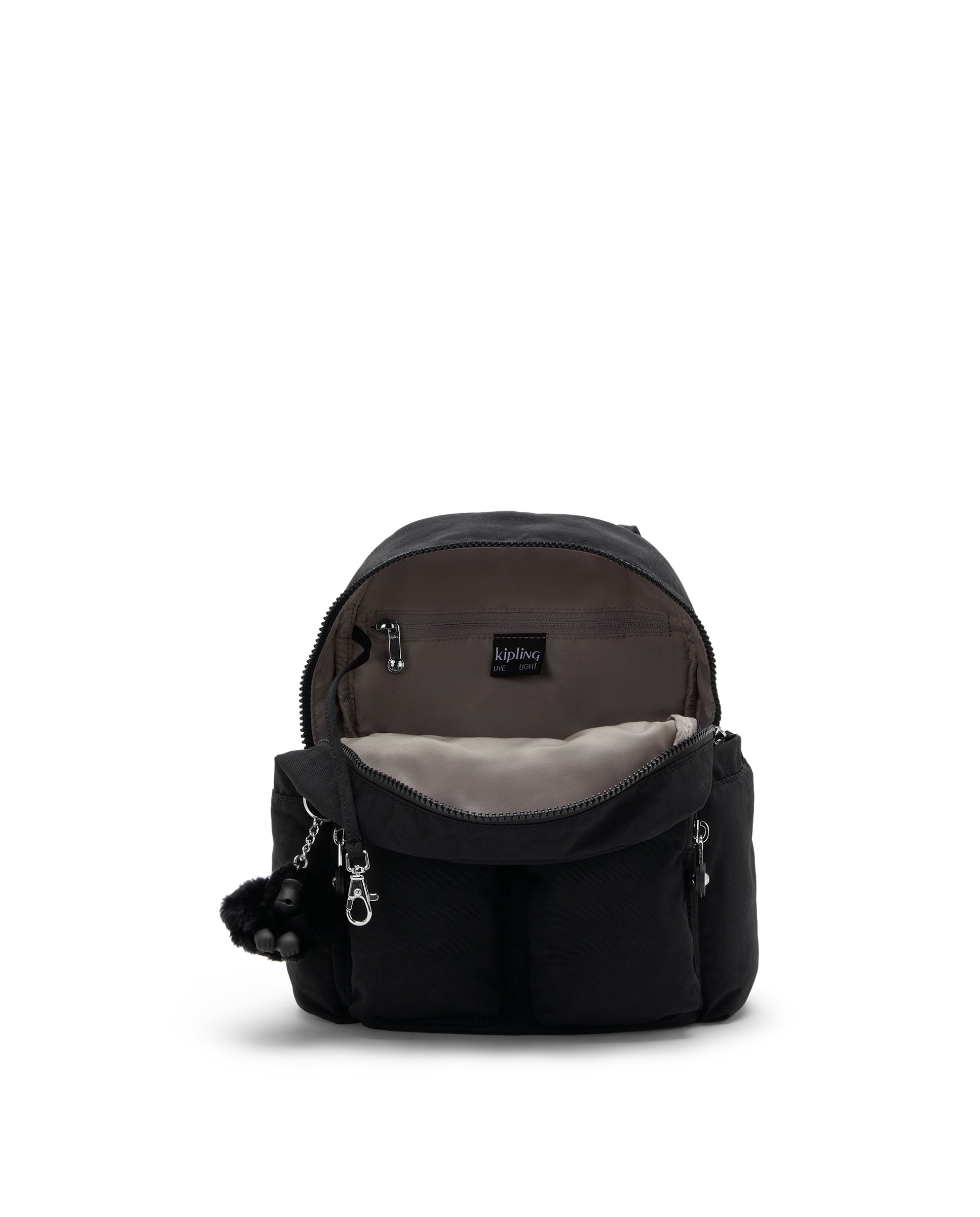 Mochila mini de mujer con bolsillos externos - Kipling - Negro Negro-2