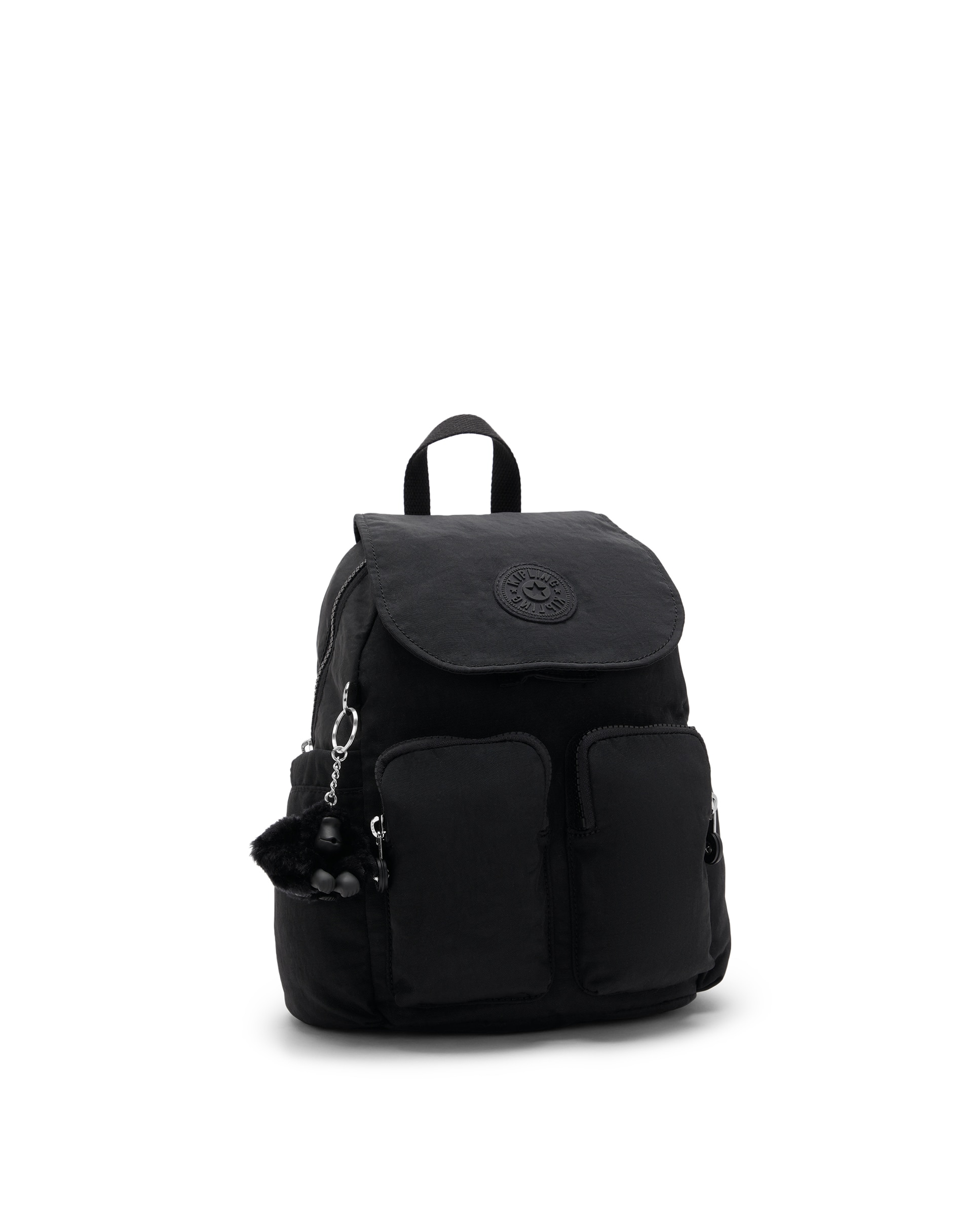Mochila mini de mujer con bolsillos externos - Kipling - Negro Negro-4