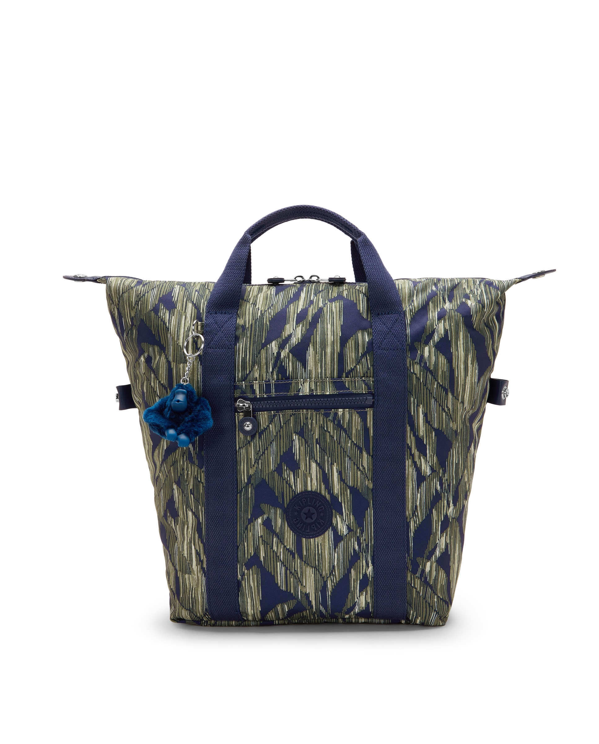 Mochila mediana de mujer con asa de mano y compartimento para portátil - Kipling - Verde / Azul marino Verde / Azul marino-1