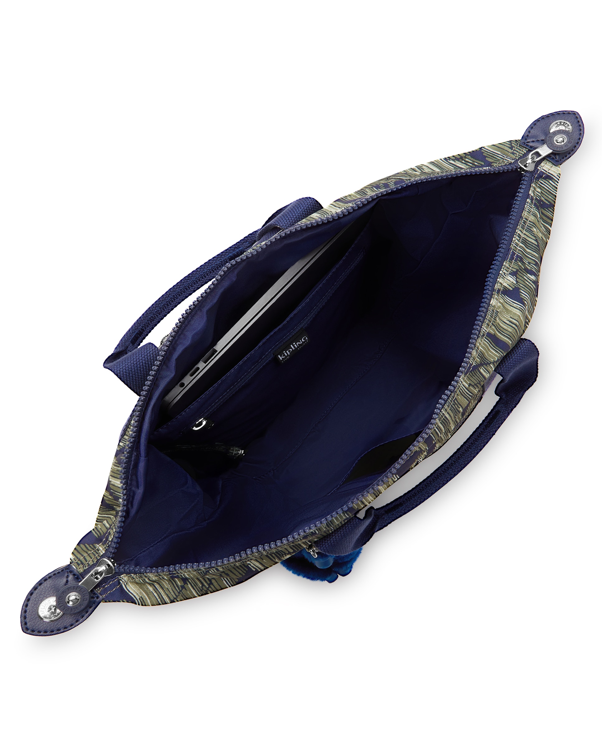 Mochila mediana de mujer con asa de mano y compartimento para portátil - Kipling - Verde / Azul marino Verde / Azul marino-2