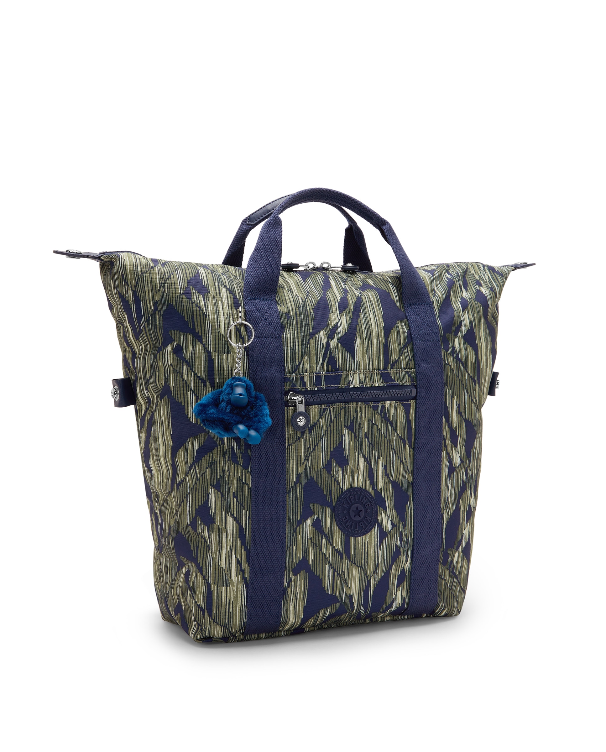Mochila mediana de mujer con asa de mano y compartimento para portátil - Kipling - Verde / Azul marino Verde / Azul marino-4