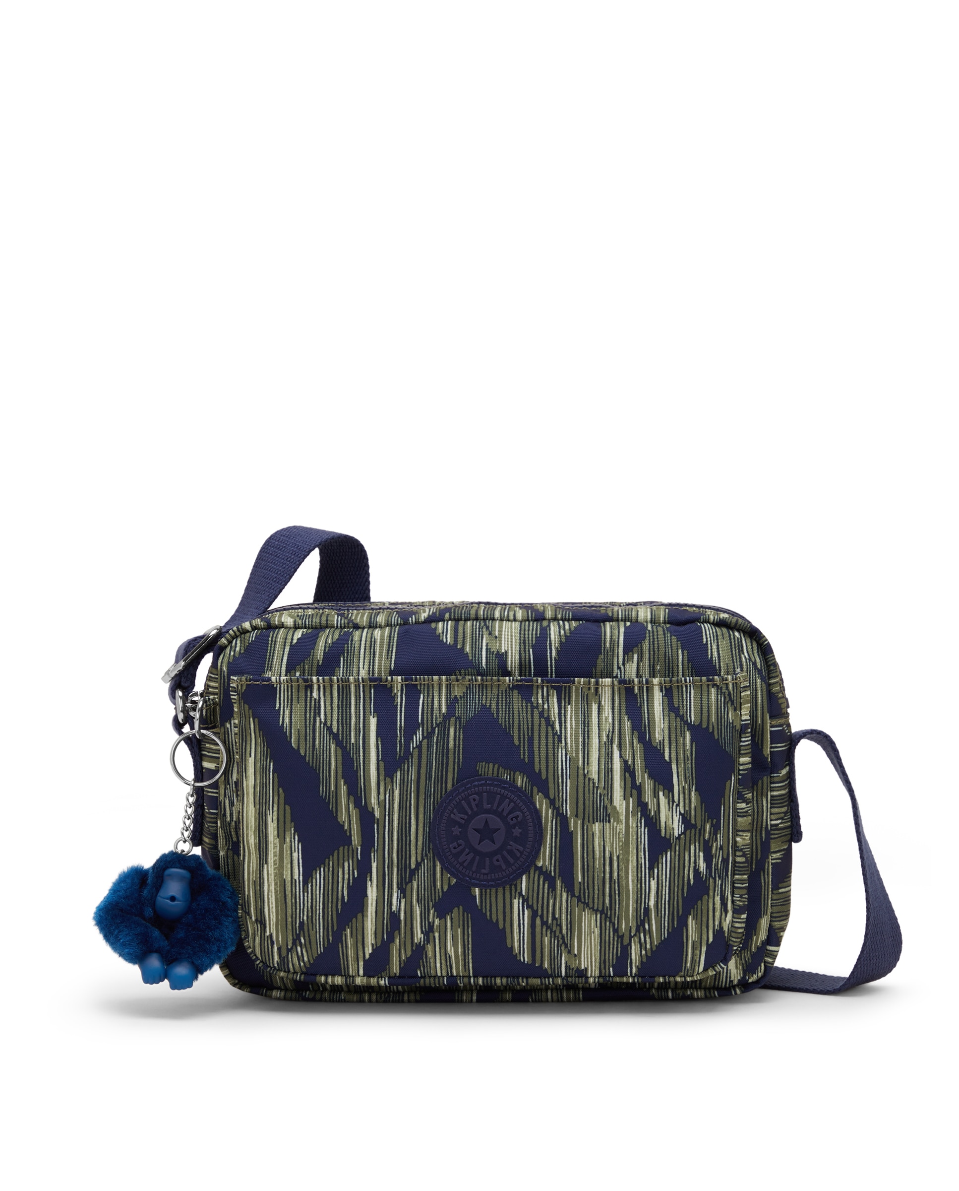 Bandolera de mujer mediana con correa ajustable para el hombro - Kipling - Verde / Azul marino Verde / Azul marino-1