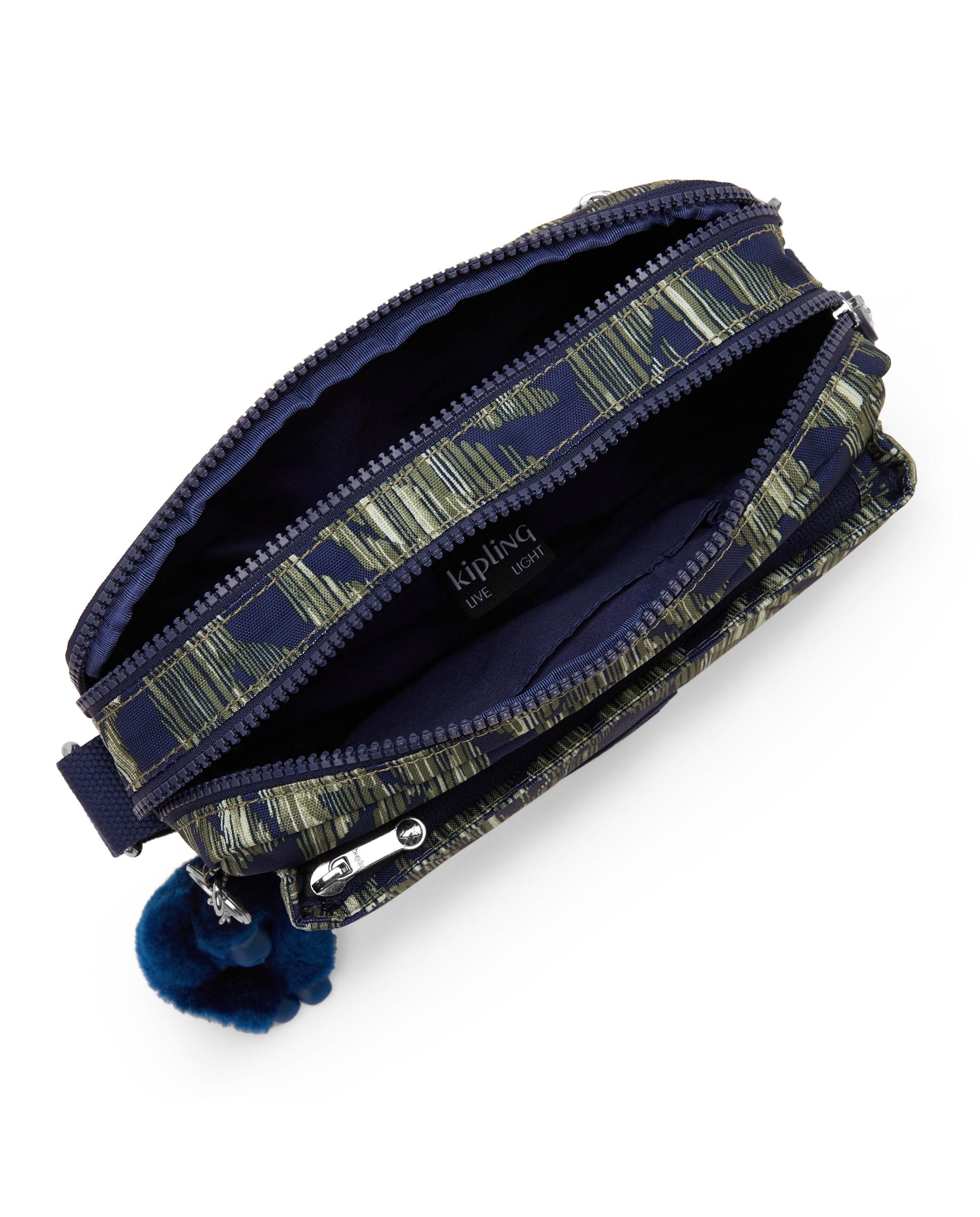 Bandolera de mujer mediana con correa ajustable para el hombro - Kipling - Verde / Azul marino Verde / Azul marino-2