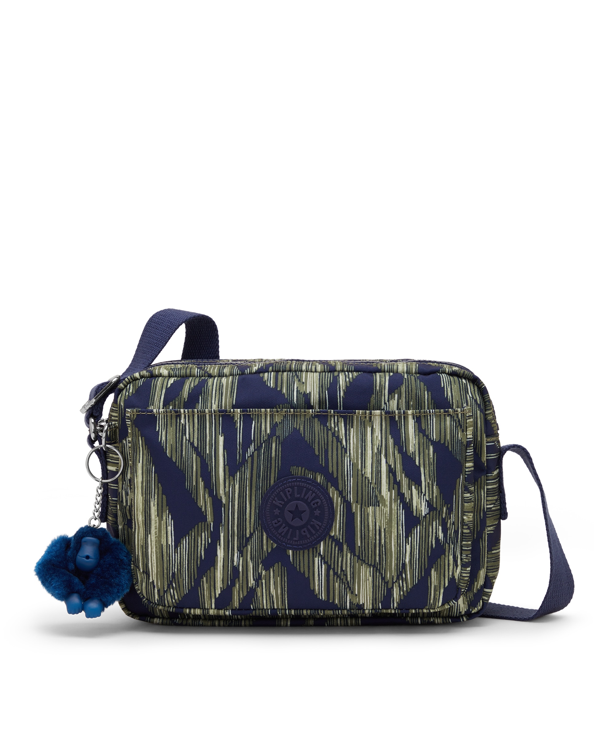 Bandolera de mujer mediana con correa ajustable para el hombro - Kipling - Verde / Azul marino Verde / Azul marino-5