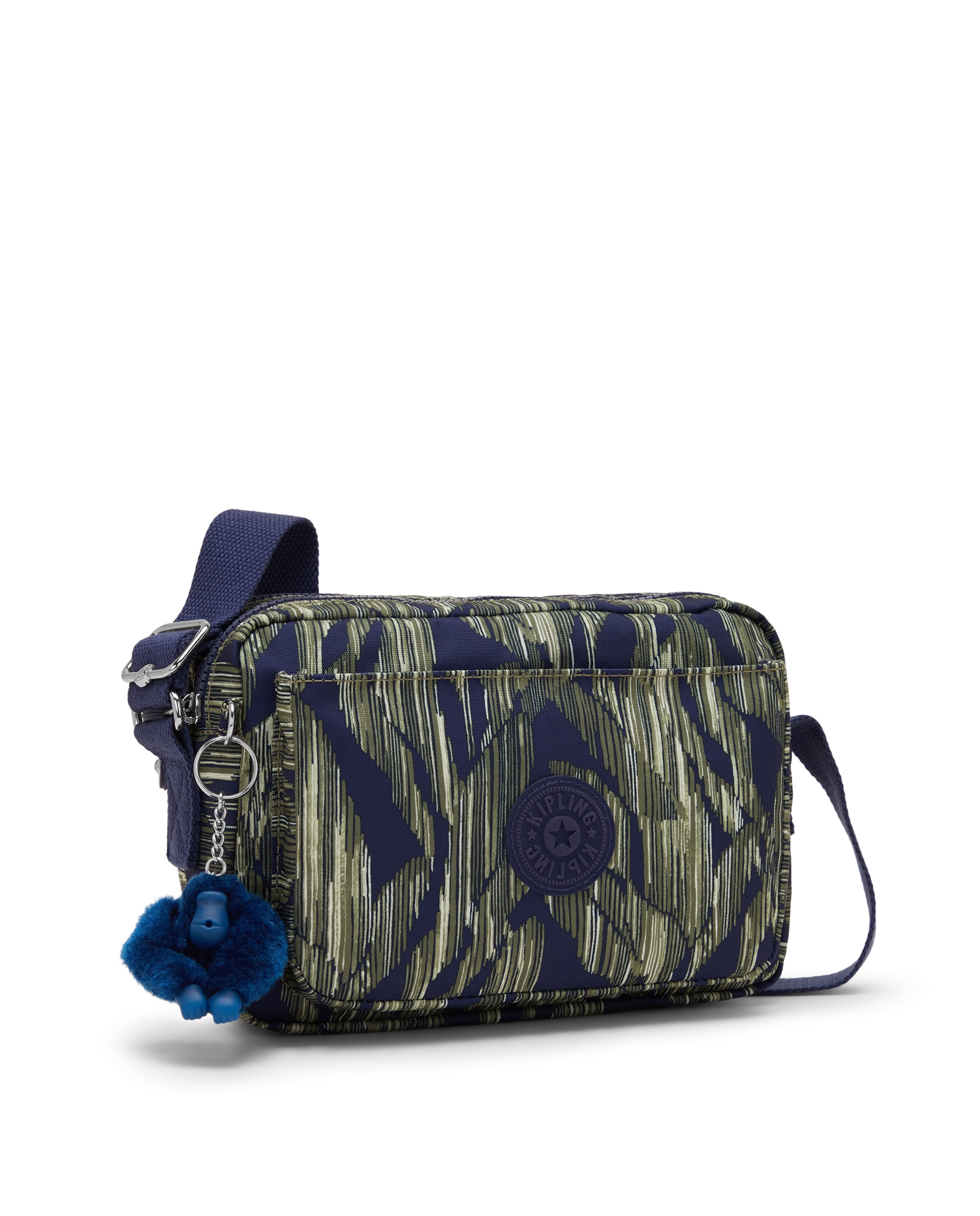 Bandolera de mujer mediana con correa ajustable para el hombro - Kipling - Verde / Azul marino Verde / Azul marino-7