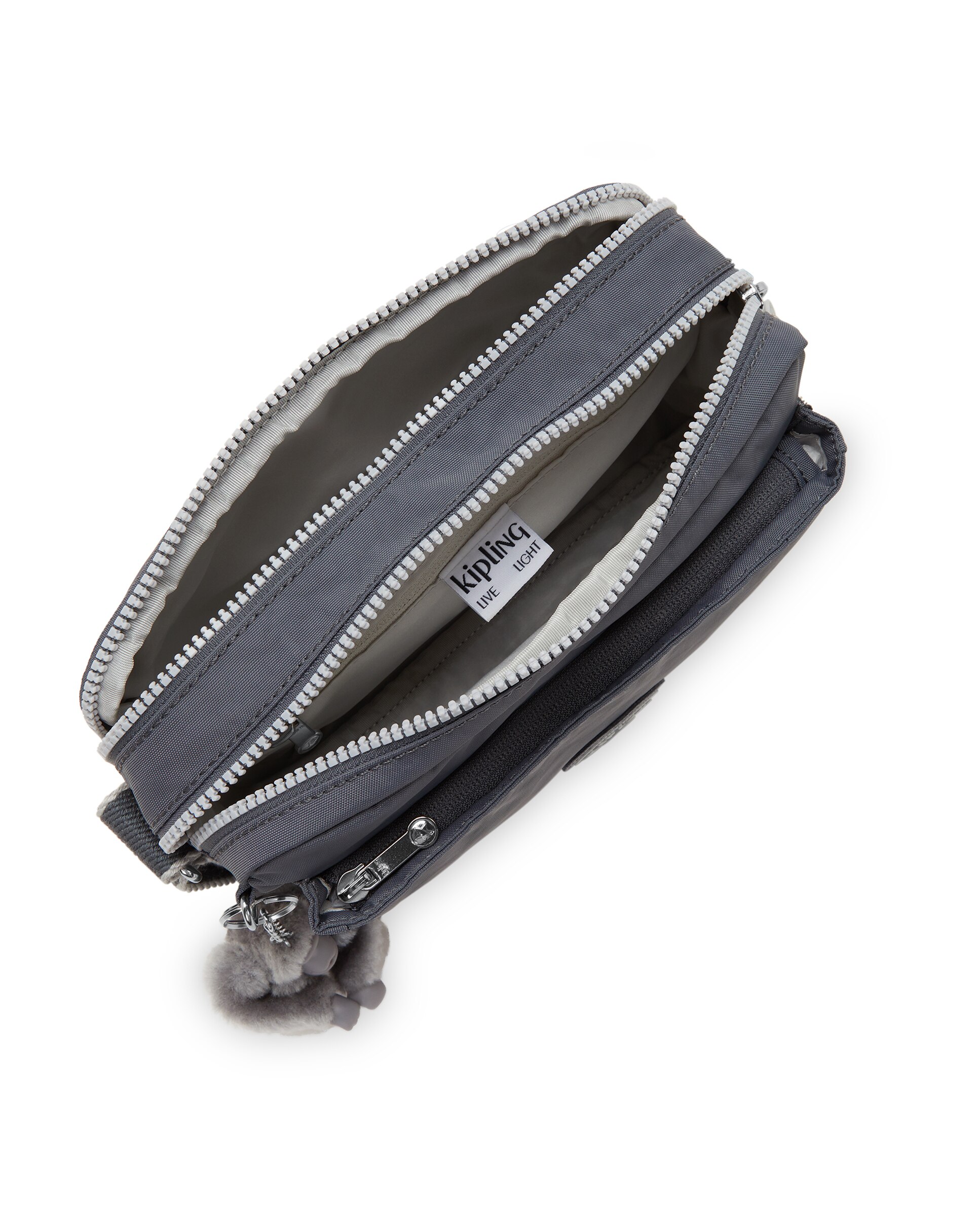 Bandolera de mujer mediana con correa ajustable para el hombro - Kipling - Gris Gris-2