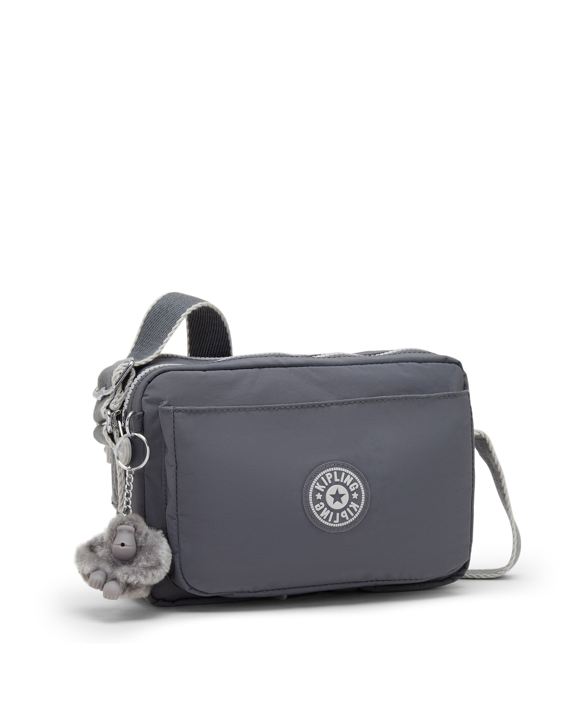 Bandolera de mujer mediana con correa ajustable para el hombro - Kipling - Gris Gris-4