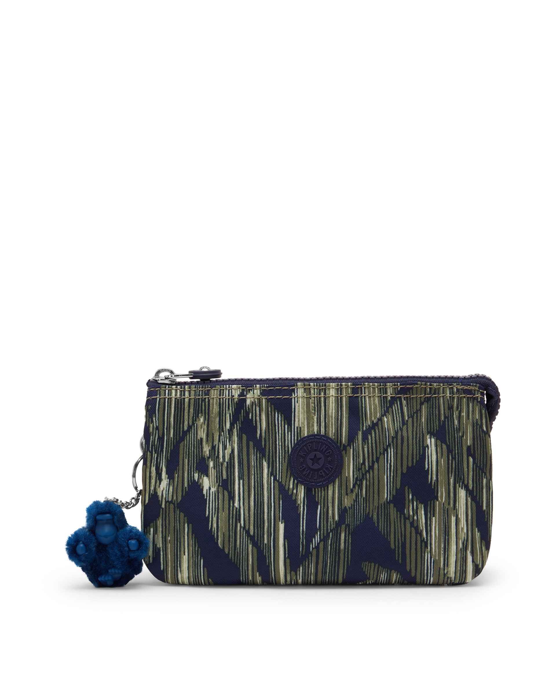 Monedero grande de mujer con cremallera y llavero - Kipling - Verde / Azul marino Verde / Azul marino-1