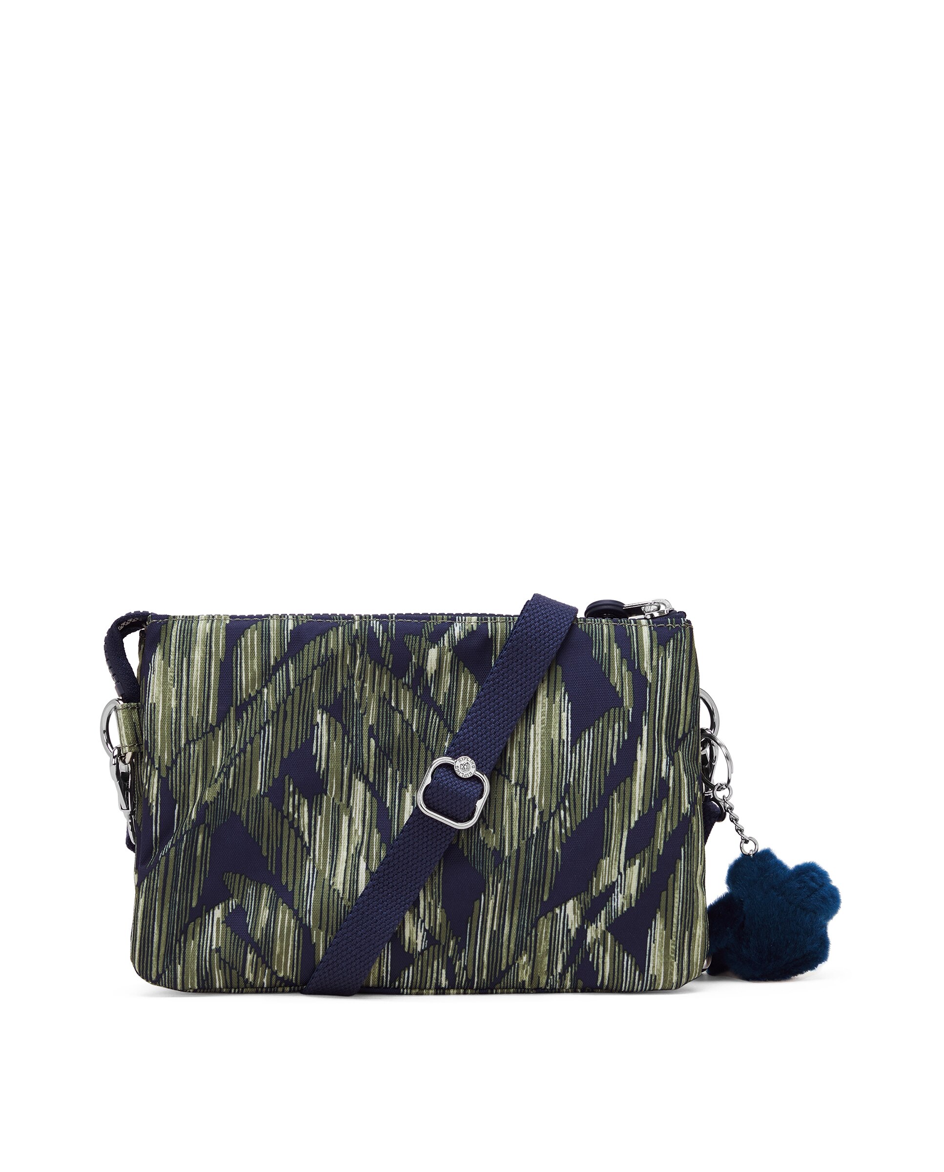 Bandolera pequeña de mujer con cremallera y asa regulable - Kipling - Verde / Azul marino Verde / Azul marino-3