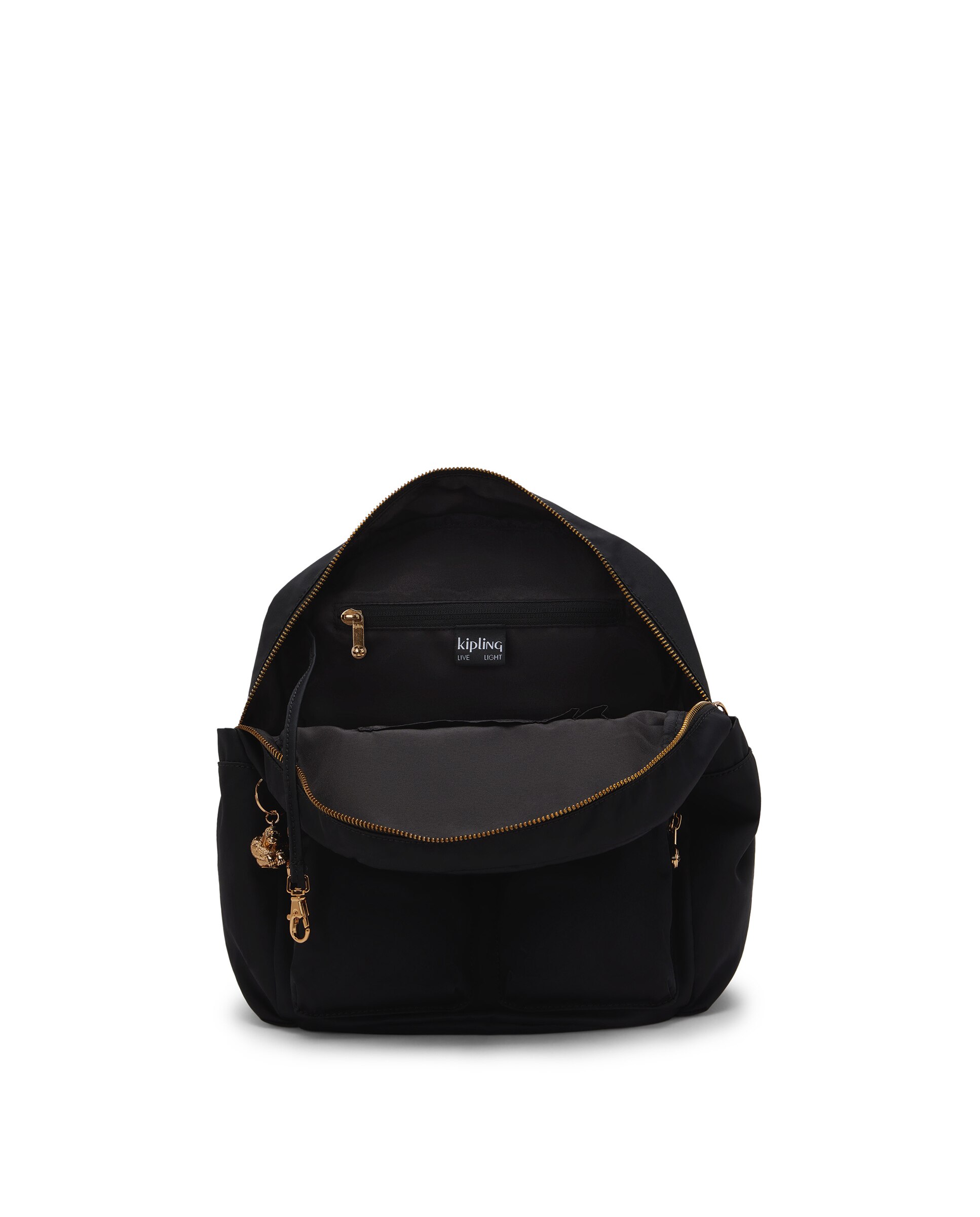 Mochila pequeña de mujer con bolsillos externos - Kipling - Negro Negro-2