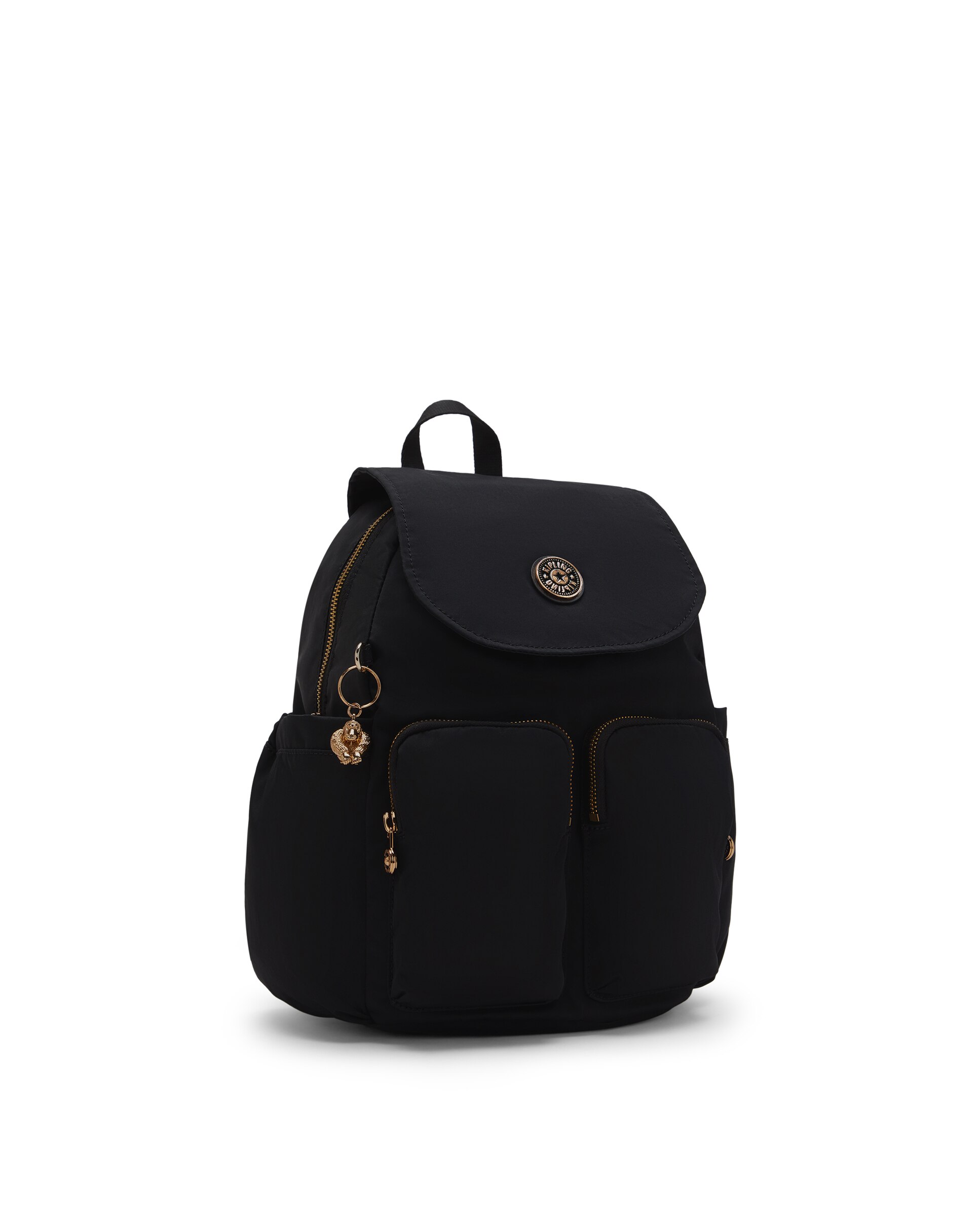 Mochila pequeña de mujer con bolsillos externos - Kipling - Negro Negro-4
