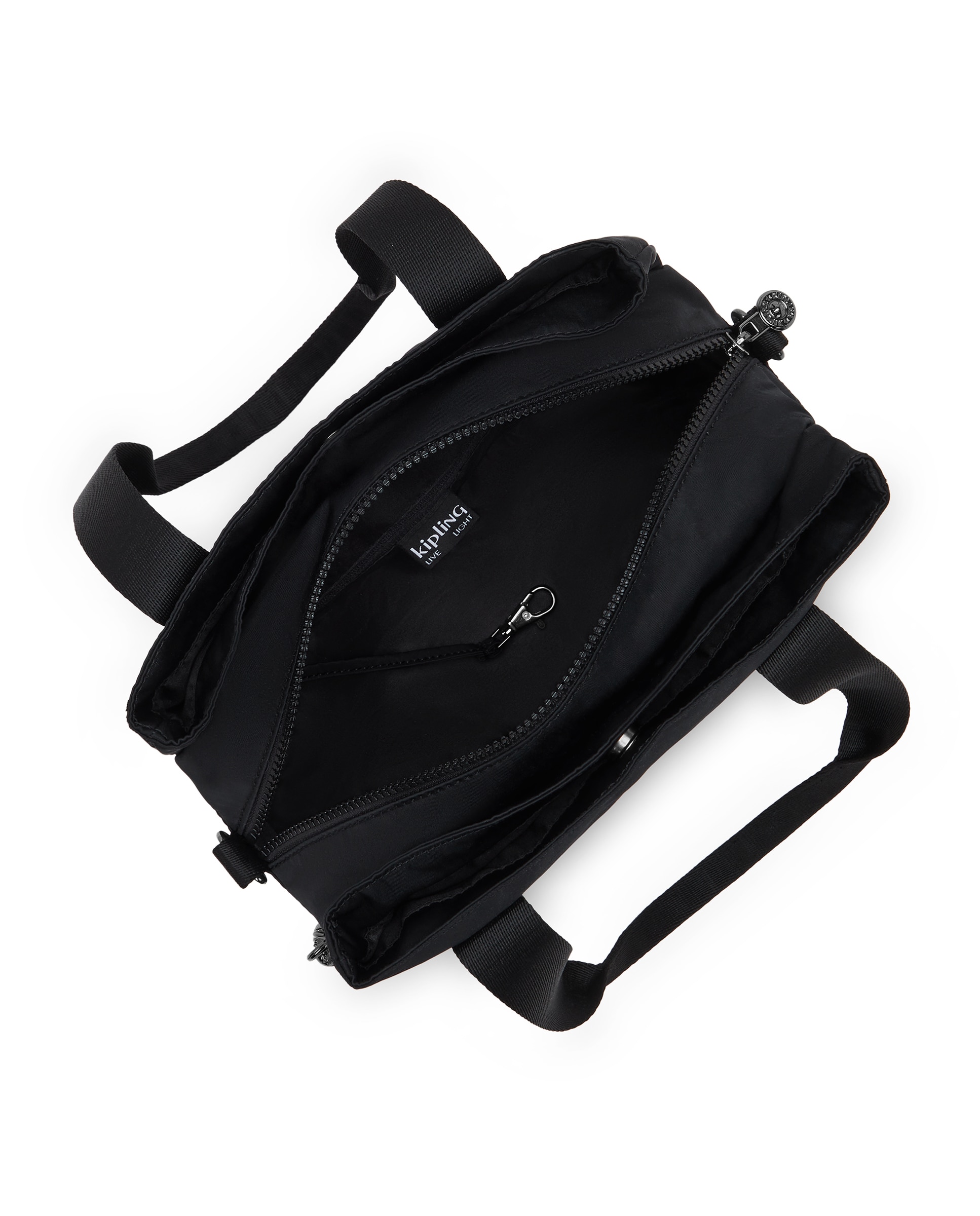 Bolso de hombro con múltiples compartimento y asa extraíble - Kipling - Negro Negro-2