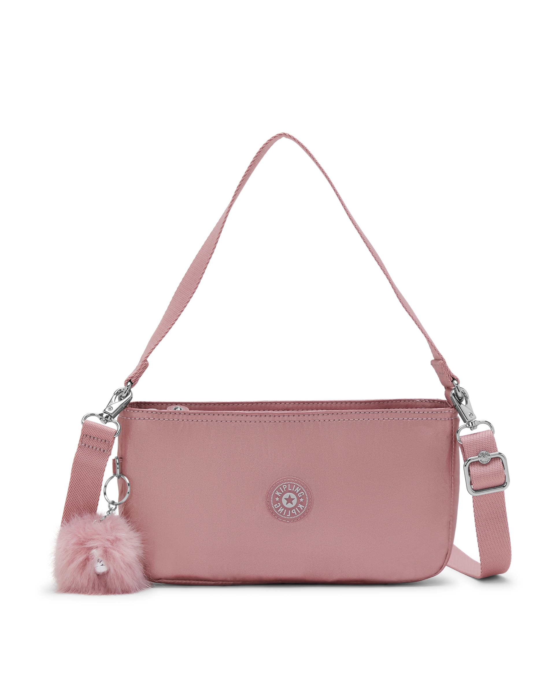Bolso de hombro pequeño con cremallera y correa extraíble - Kipling - Rosa claro Rosa claro-1