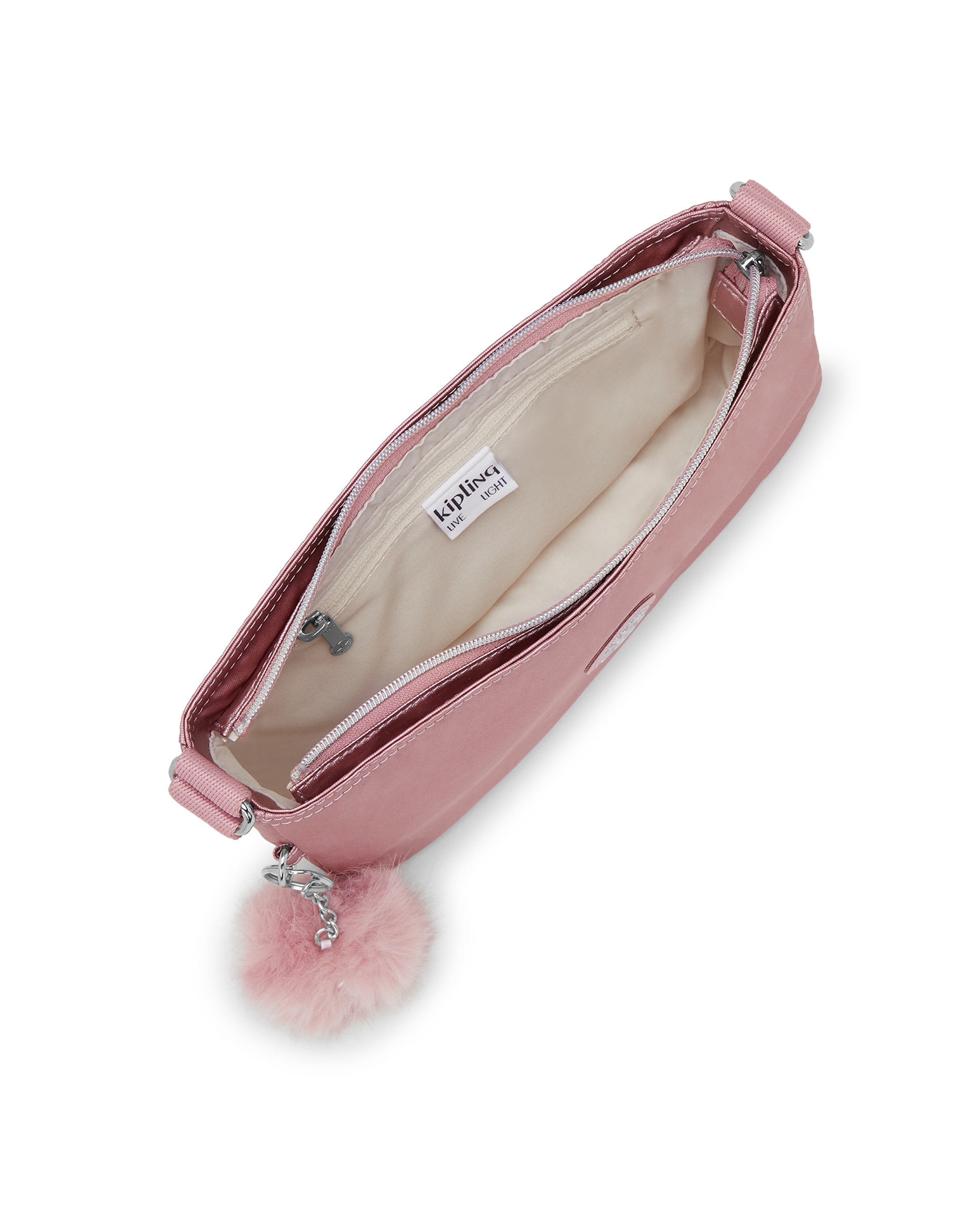 Bolso de hombro pequeño con cremallera y correa extraíble - Kipling - Rosa claro Rosa claro-2