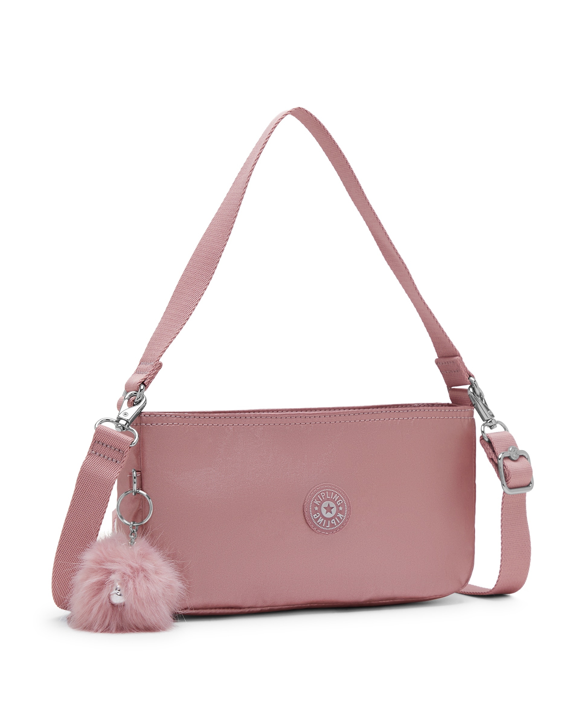 Bolso de hombro pequeño con cremallera y correa extraíble - Kipling - Rosa claro Rosa claro-4