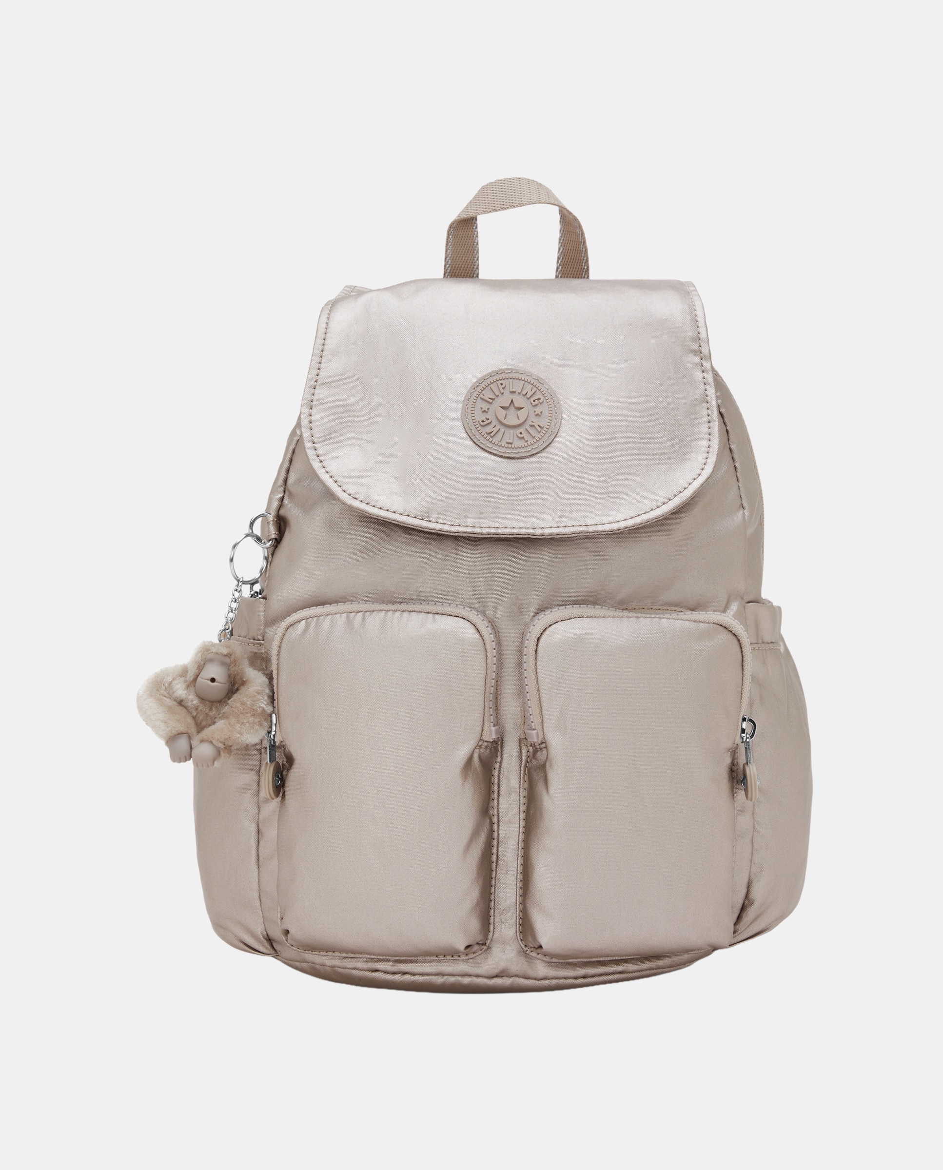 Mochila de mujer city pocket s pequeña con bolsillos externos - Kipling - Piedra Piedra-1