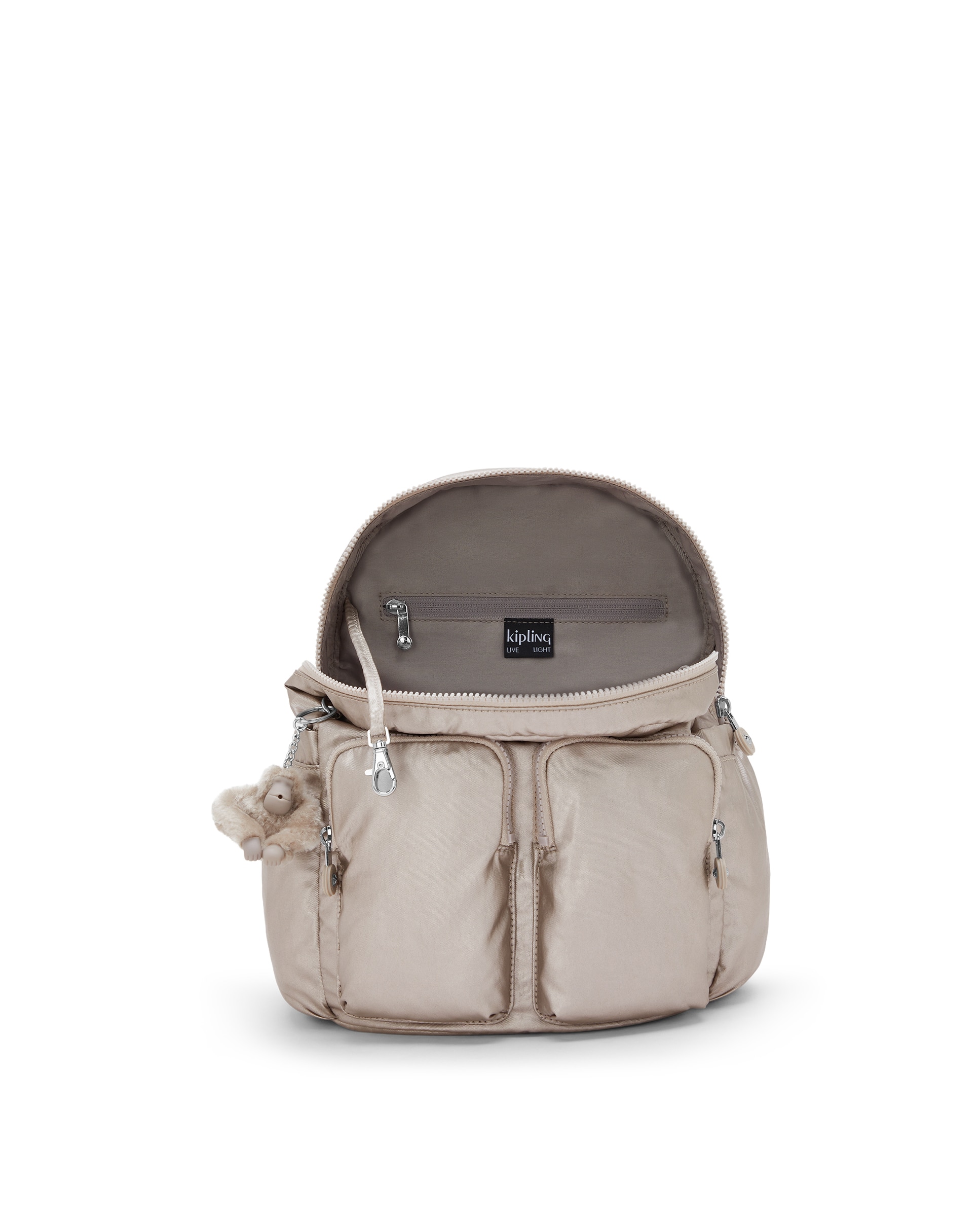 Mochila de mujer city pocket s pequeña con bolsillos externos - Kipling - Piedra Piedra-2
