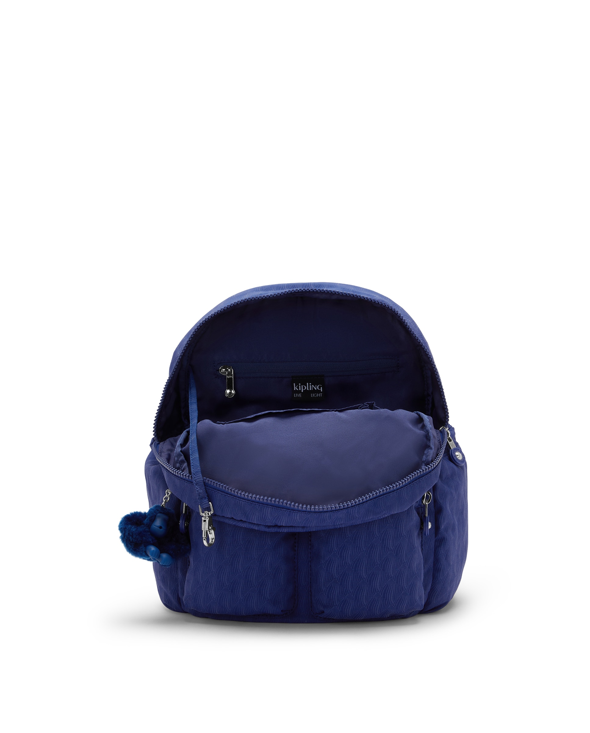 Mochila pequeña de mujer con bolsillos externos - Kipling - Azul índigo Azul índigo-2