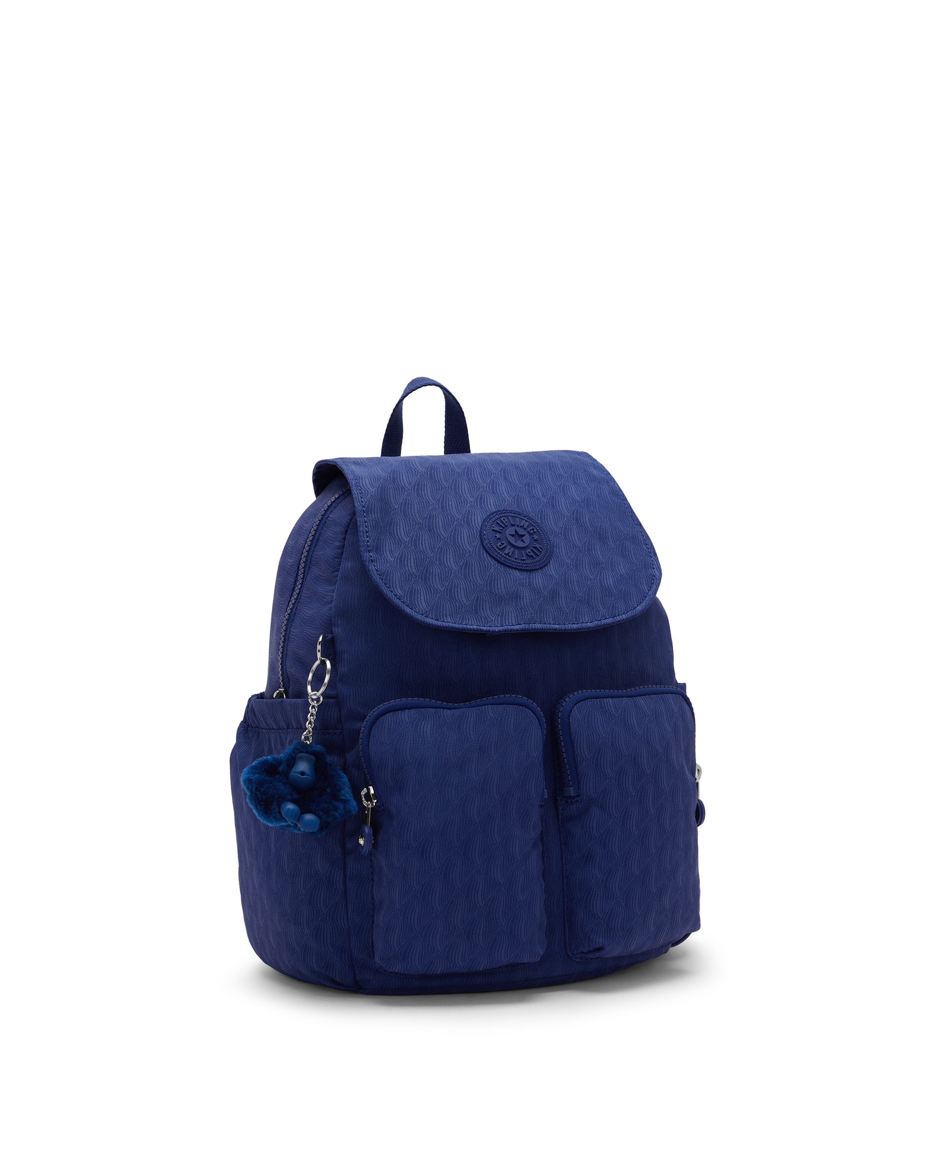 Mochila pequeña de mujer con bolsillos externos - Kipling - Azul índigo Azul índigo-4