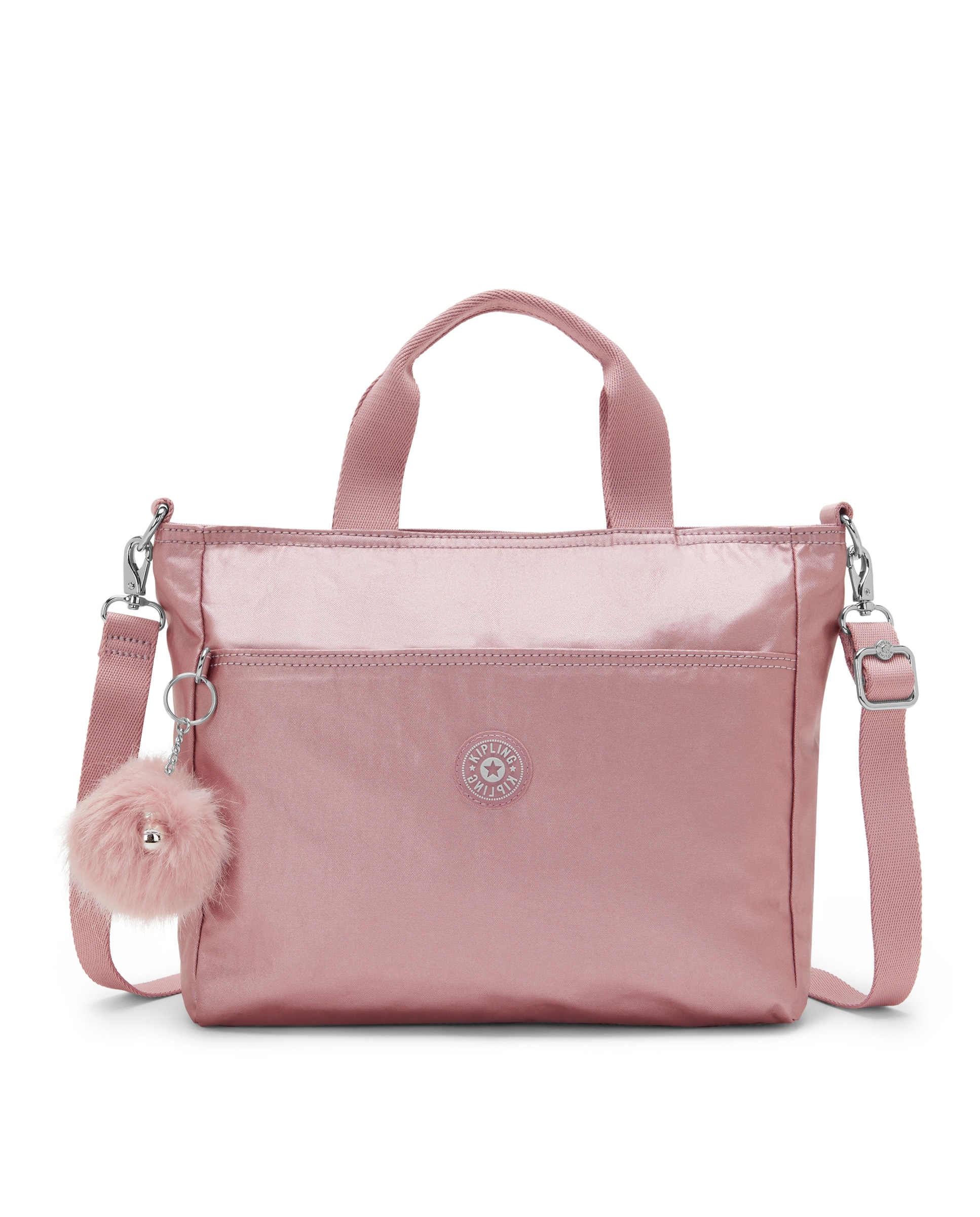 Shopper pequeño con cremallera y correa extraíble - Kipling - Rosa claro Rosa claro-1