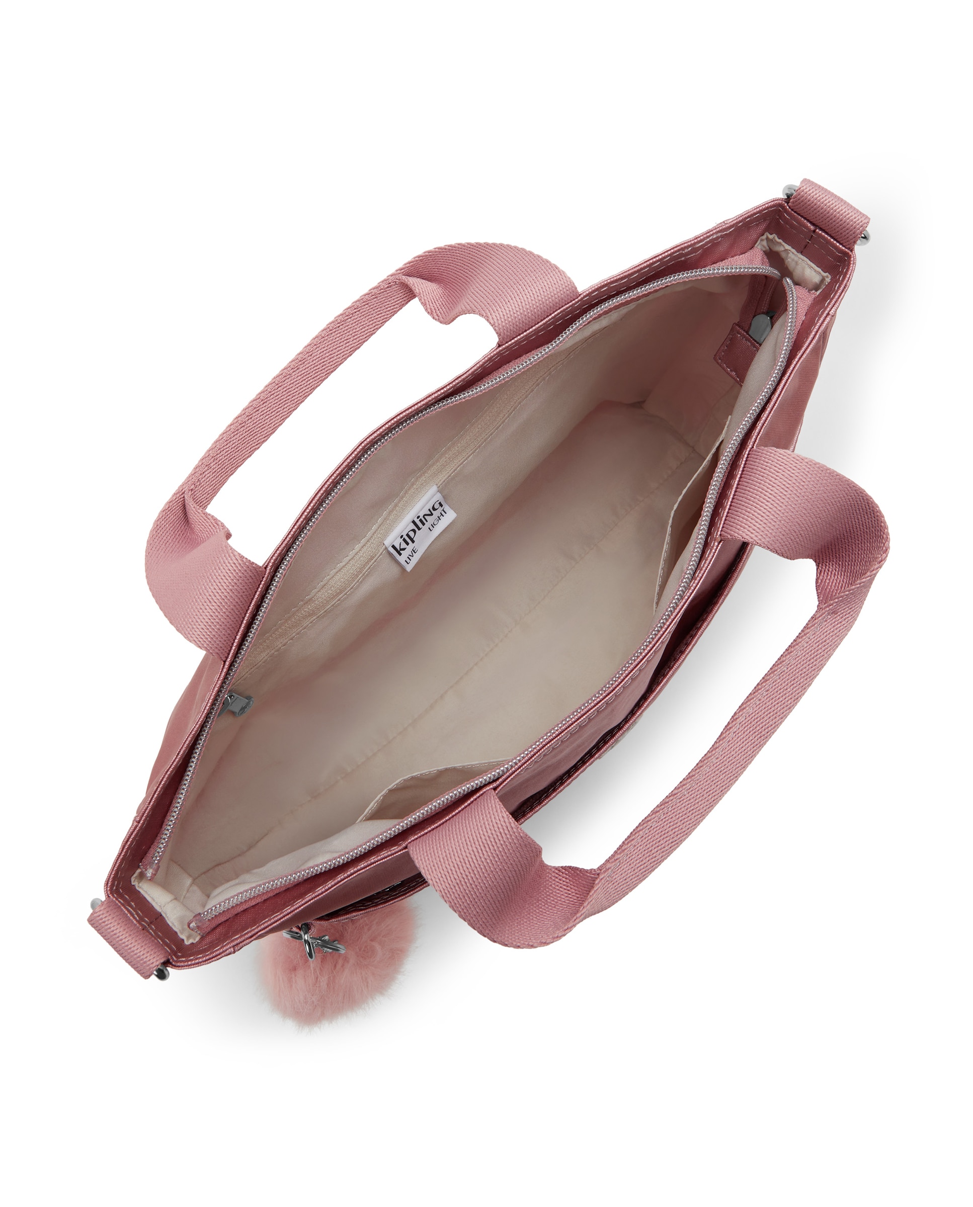 Shopper pequeño con cremallera y correa extraíble - Kipling - Rosa claro Rosa claro-2