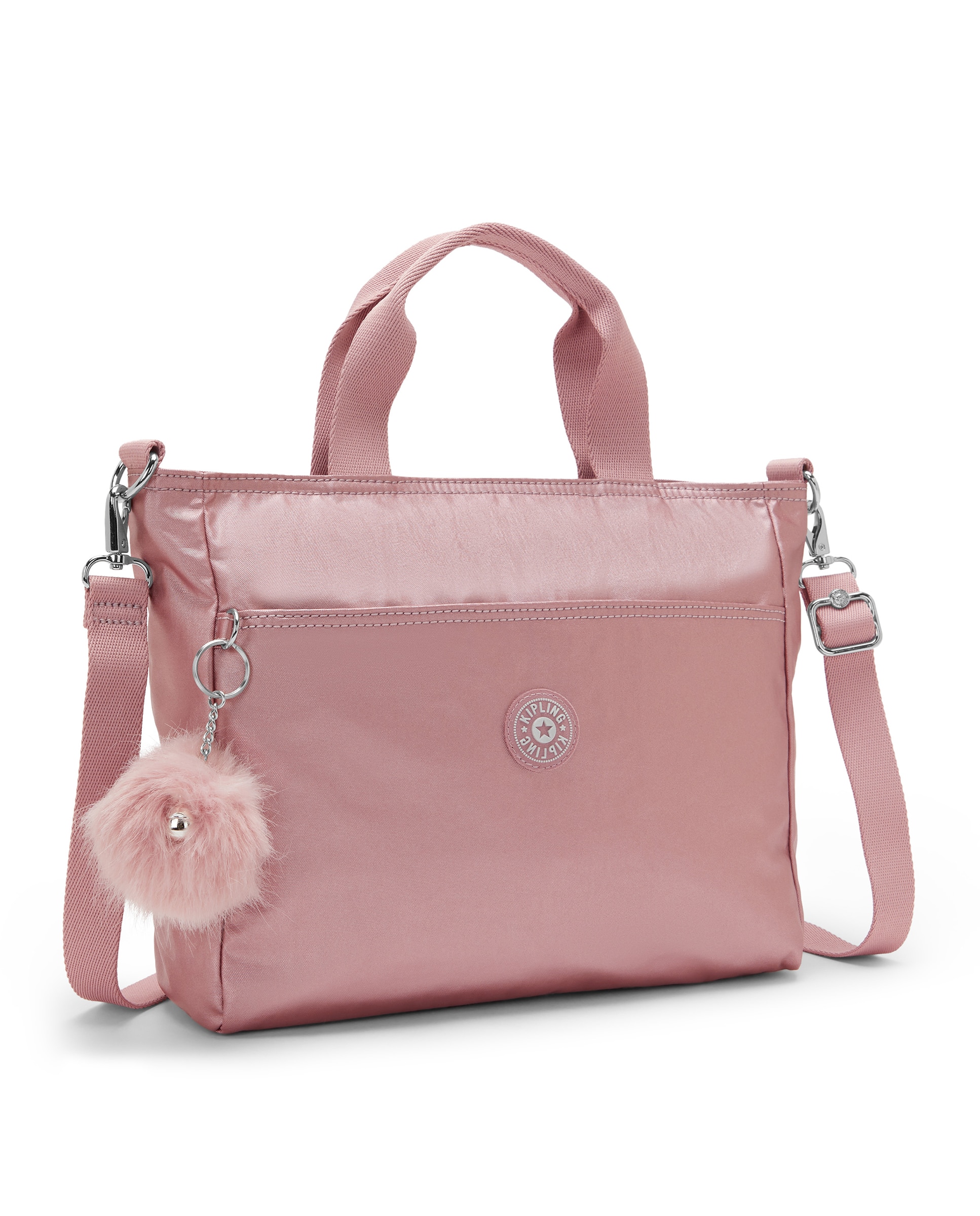 Shopper pequeño con cremallera y correa extraíble - Kipling - Rosa claro Rosa claro-4