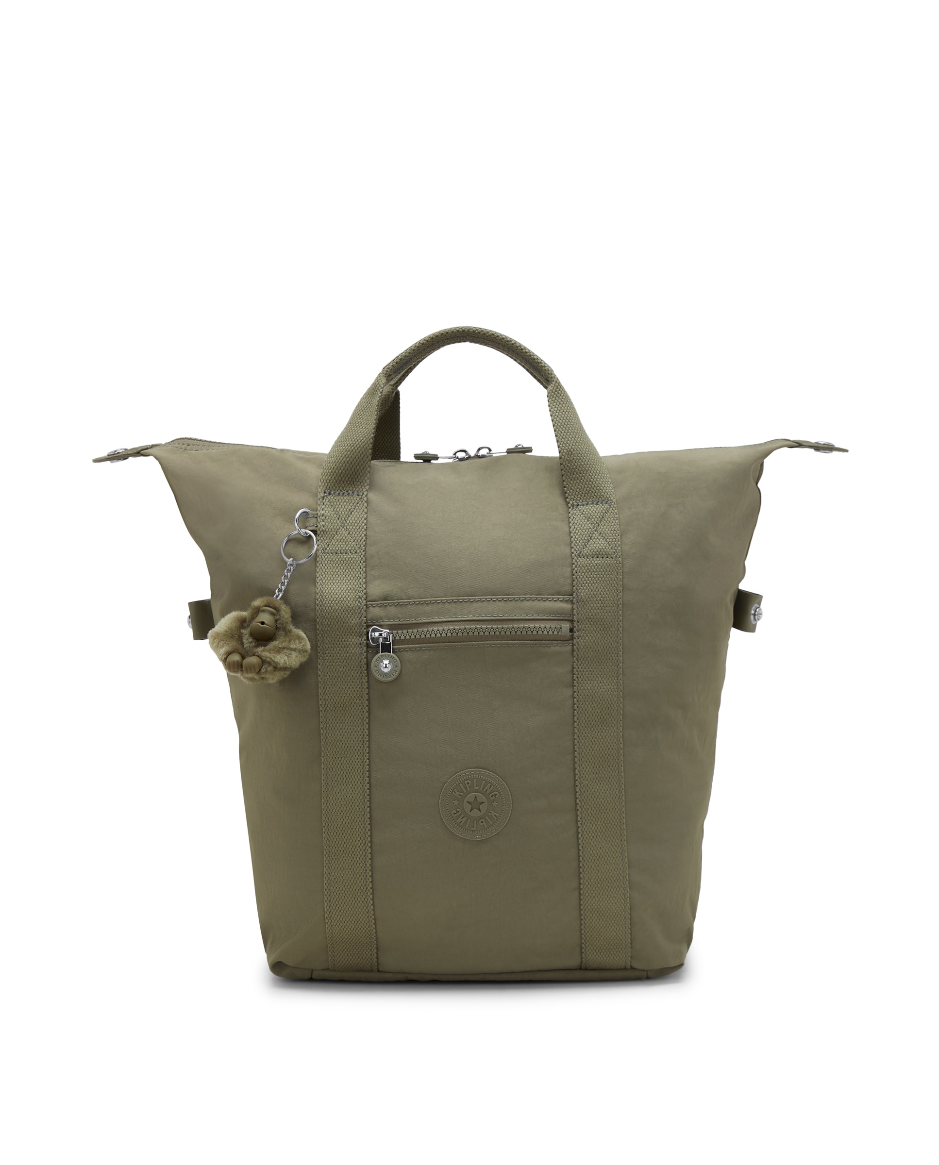 Mochila mediana de mujer con asa de mano y compartimento para portátil - Kipling - Verde Oliva Verde Oliva-1