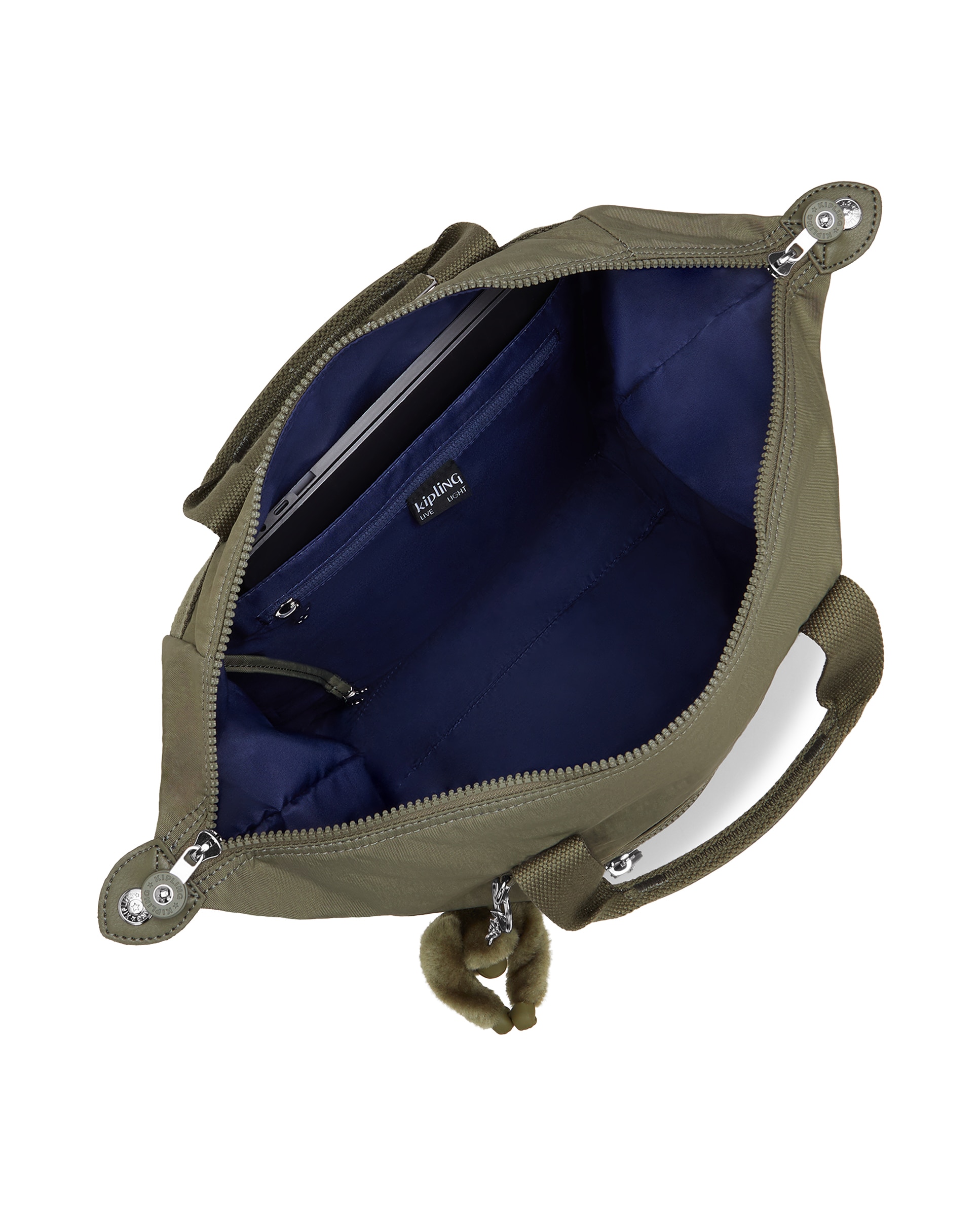 Mochila mediana de mujer con asa de mano y compartimento para portátil - Kipling - Verde Oliva Verde Oliva-2
