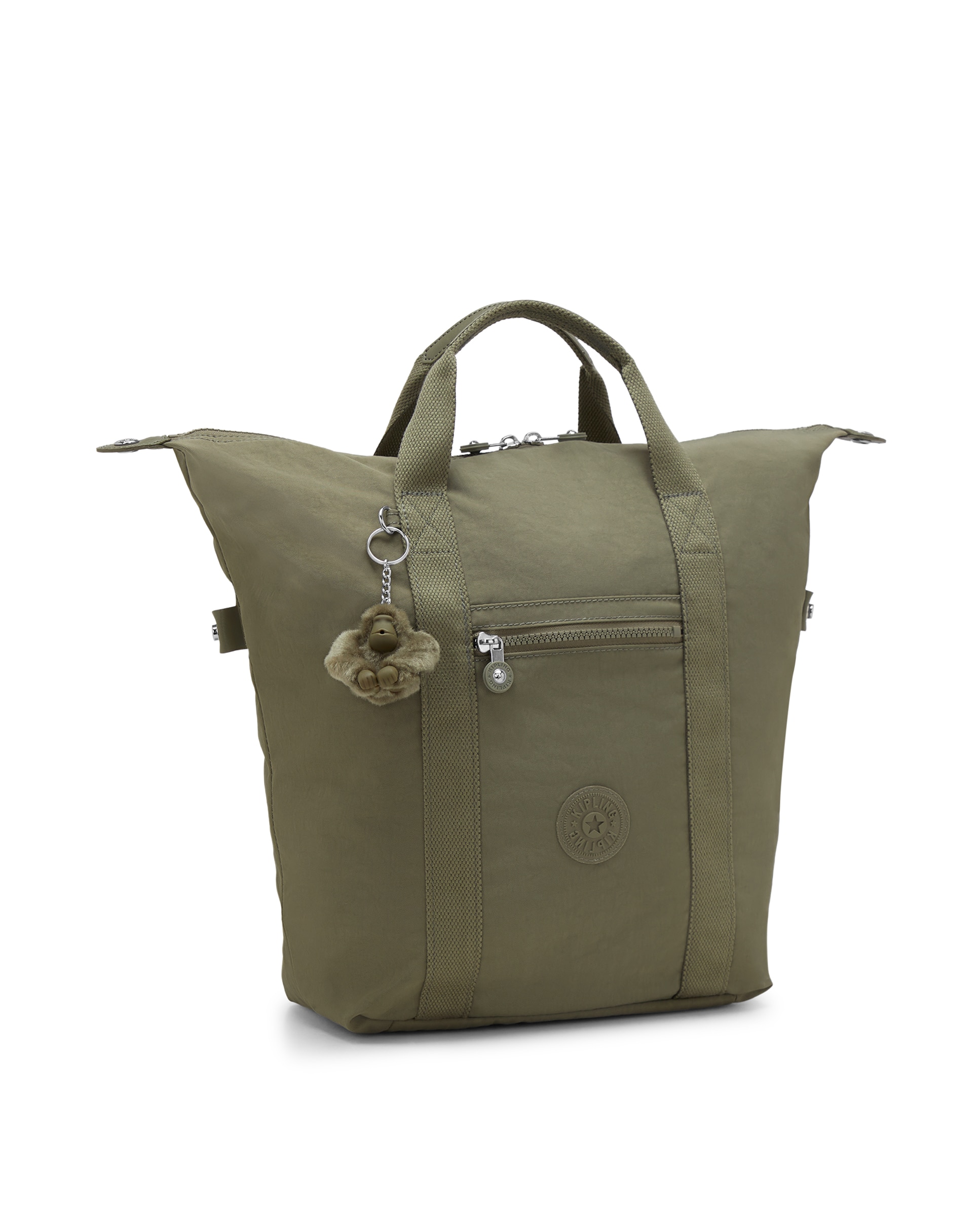 Mochila mediana de mujer con asa de mano y compartimento para portátil - Kipling - Verde Oliva Verde Oliva-4