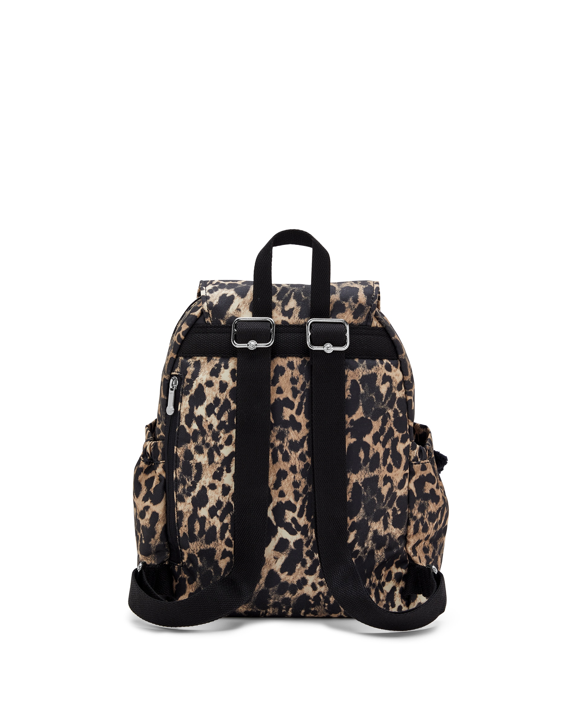 Mochila pequeña de mujer con bolsillos externos - Kipling - Negro / Natural Negro / Natural-3