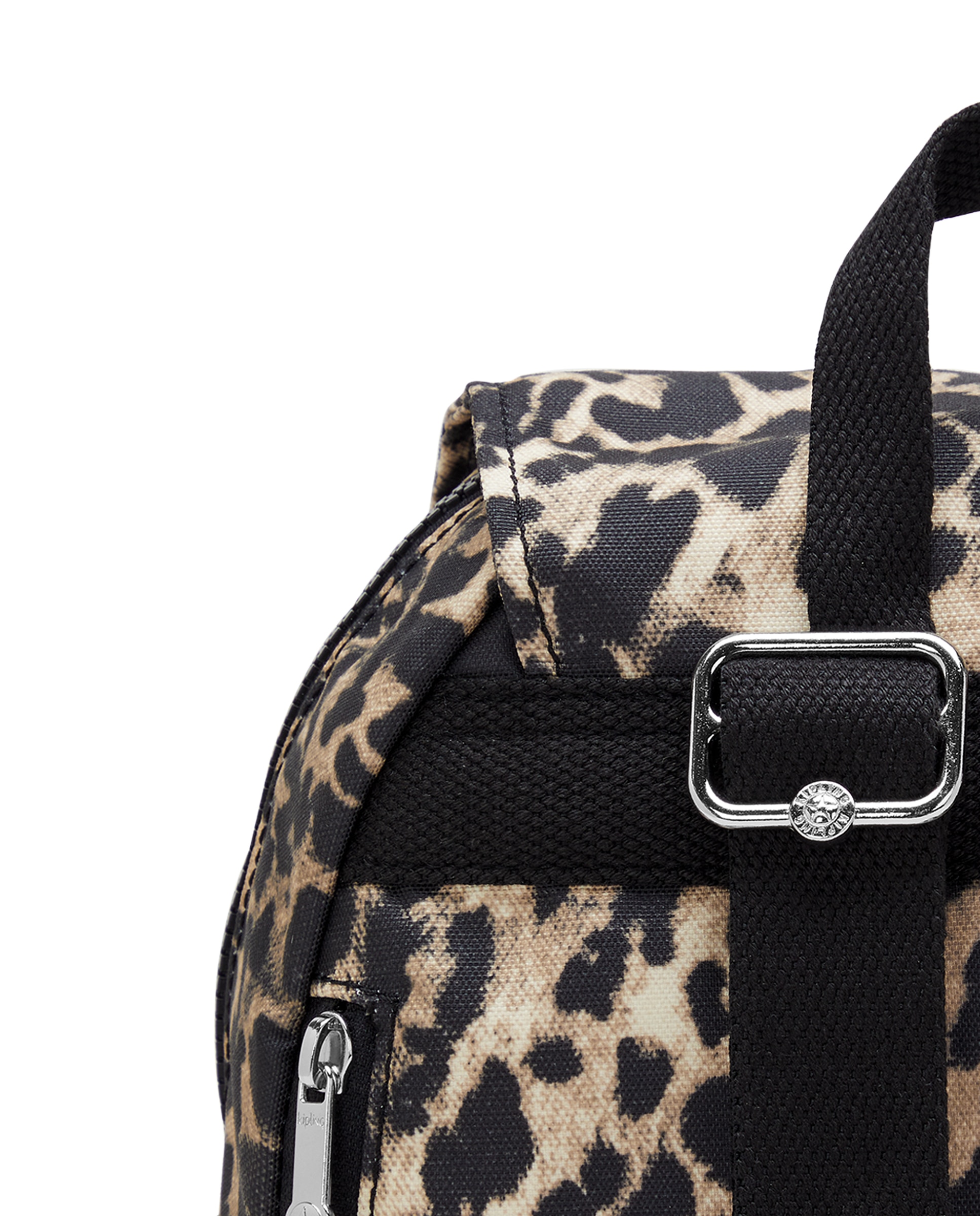 Mochila pequeña de mujer con bolsillos externos - Kipling - Negro / Natural Negro / Natural-5