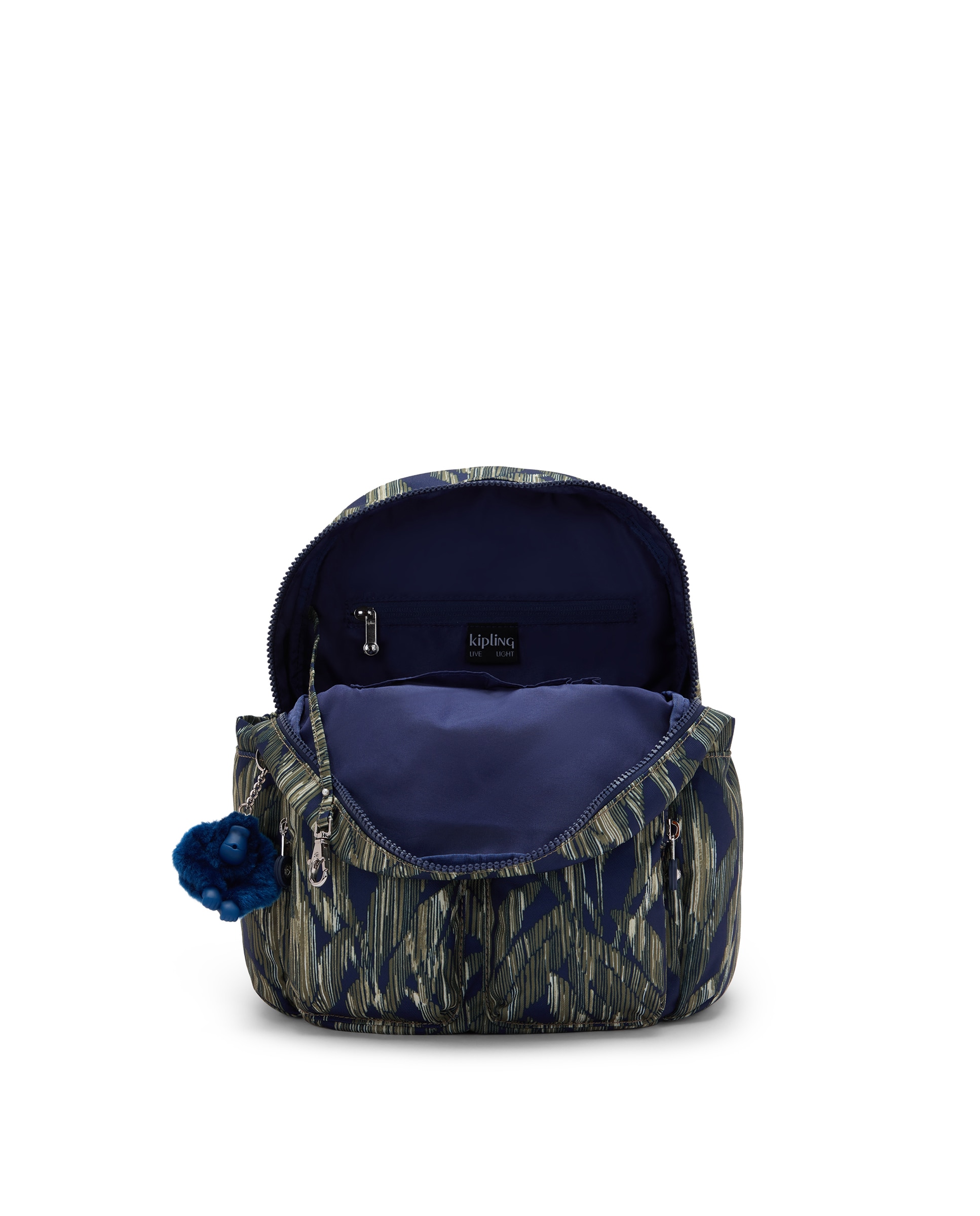 Mochila pequeña de mujer con bolsillos externos - Kipling - Verde / Azul marino Verde / Azul marino-2