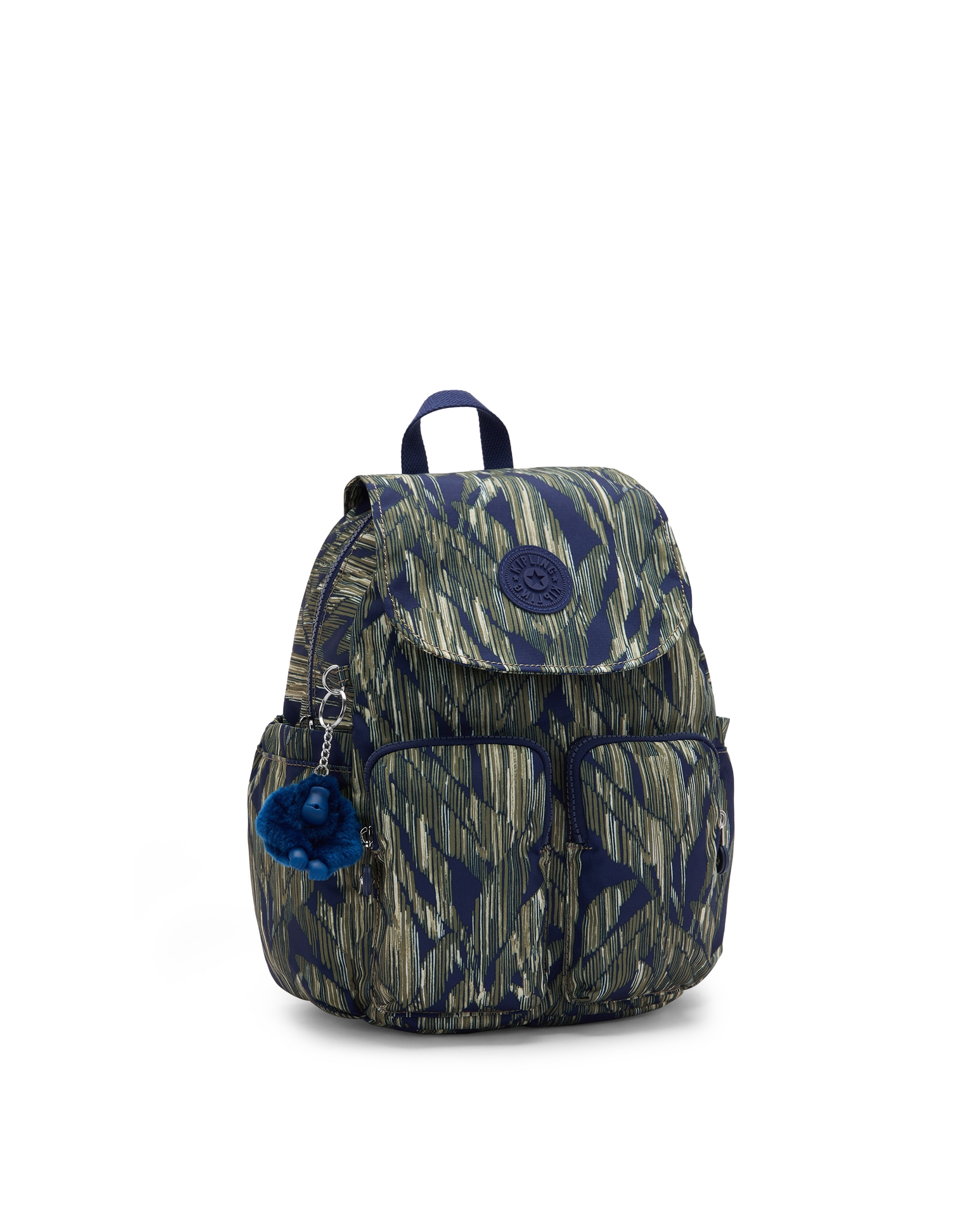 Mochila pequeña de mujer con bolsillos externos - Kipling - Verde / Azul marino Verde / Azul marino-4