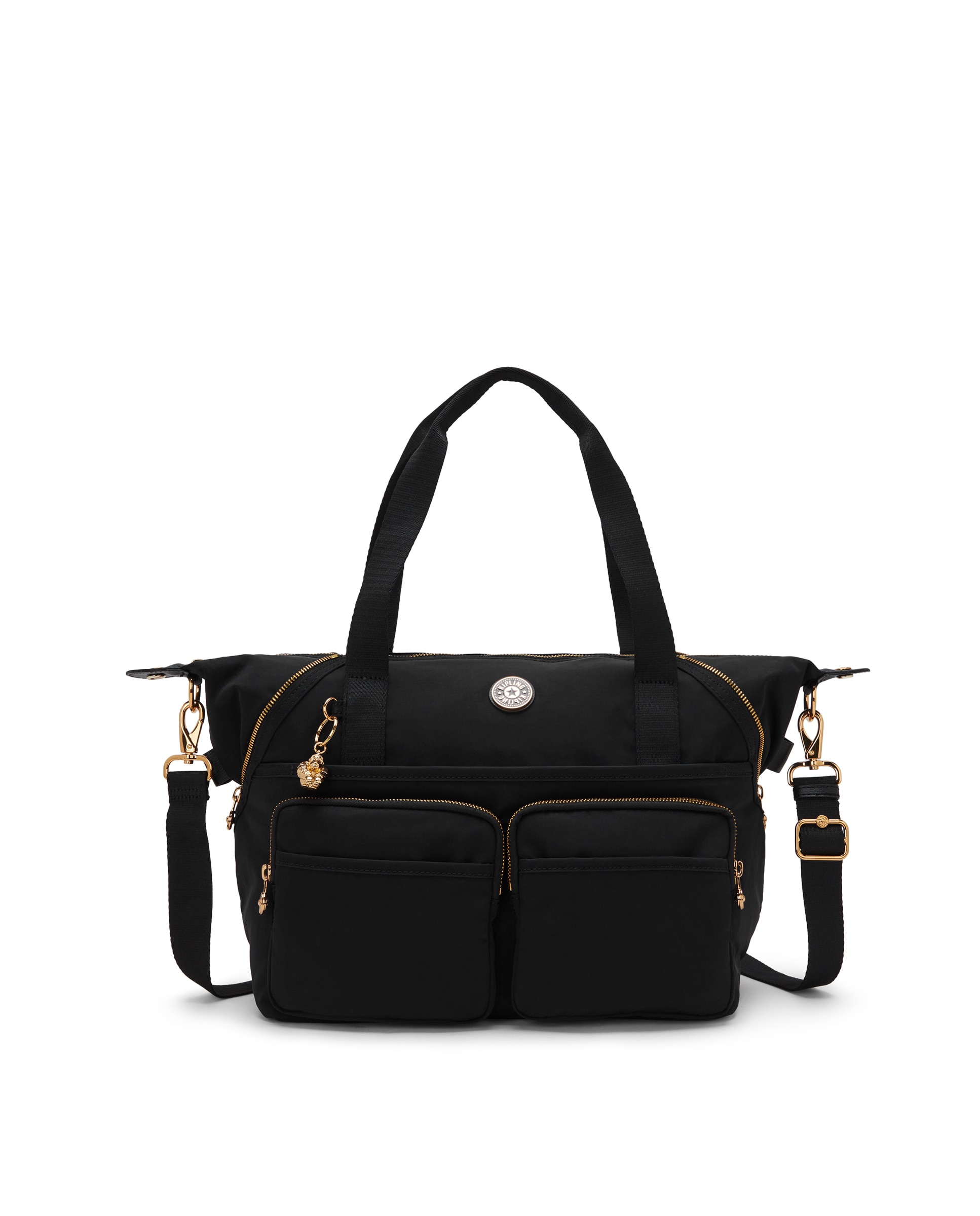 Bolso de hombro con bolsillos externos y correa extraíble - Kipling - Negro Negro-1