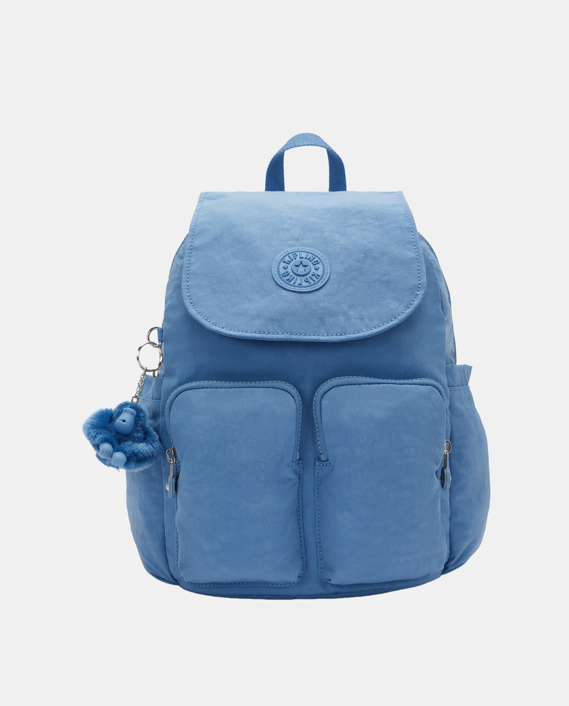 Mochila de mujer city pocket s pequeña con bolsillos externos - Kipling - Azul celeste Azul celeste-1