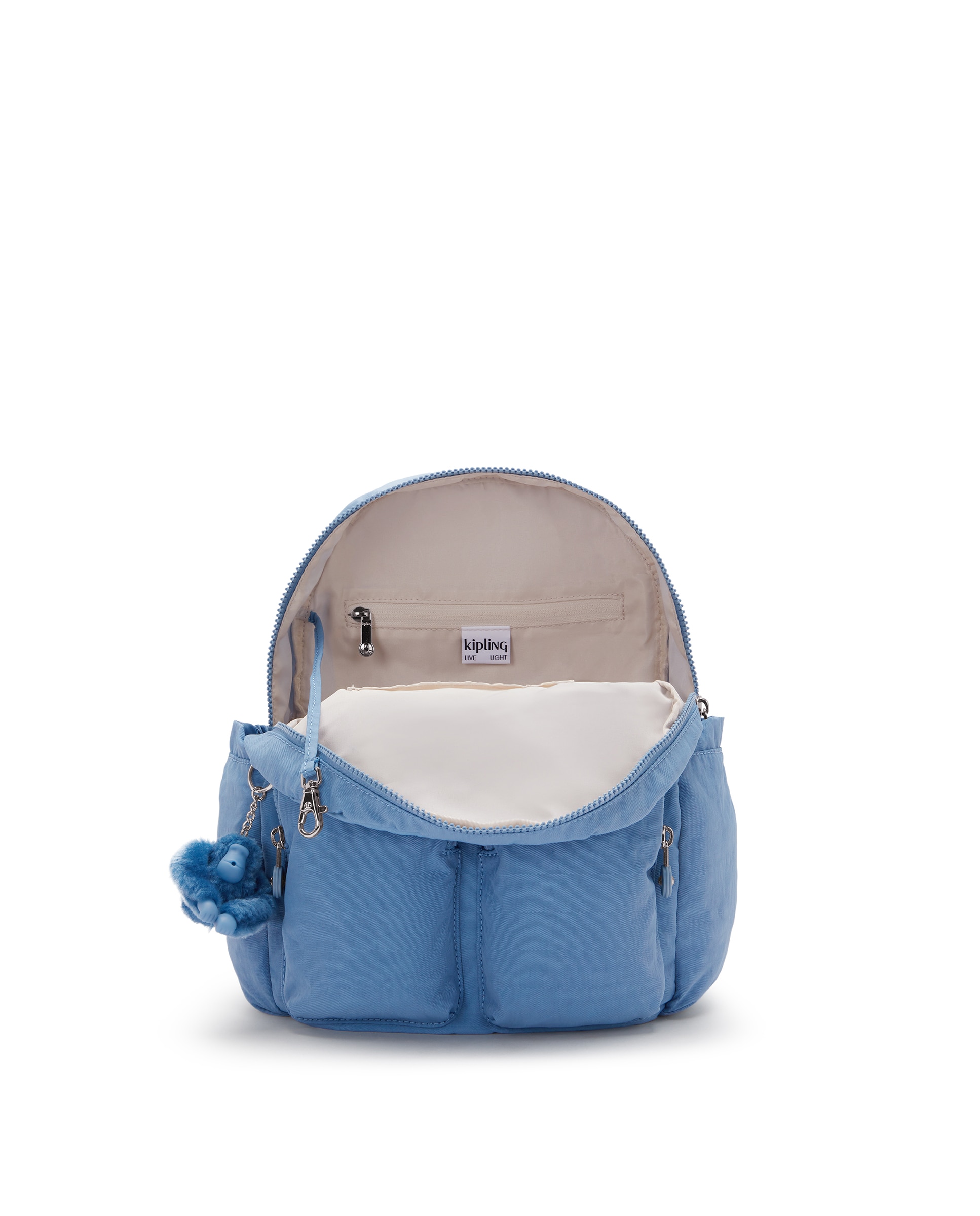 Mochila de mujer city pocket s pequeña con bolsillos externos - Kipling - Azul celeste Azul celeste-2