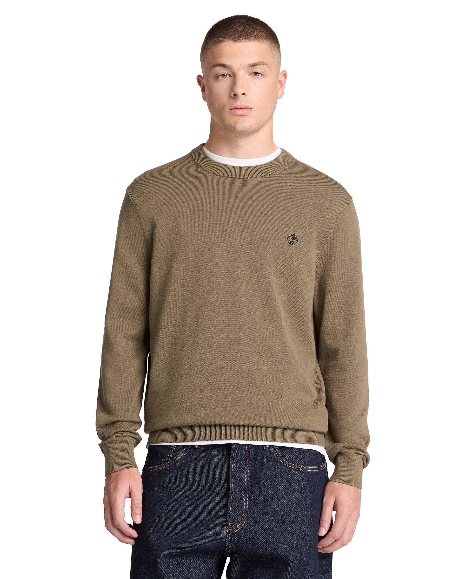 Jersey de hombre de cuello redondo de algodón williams river - Timberland - Verde Oliva Verde Oliva-1